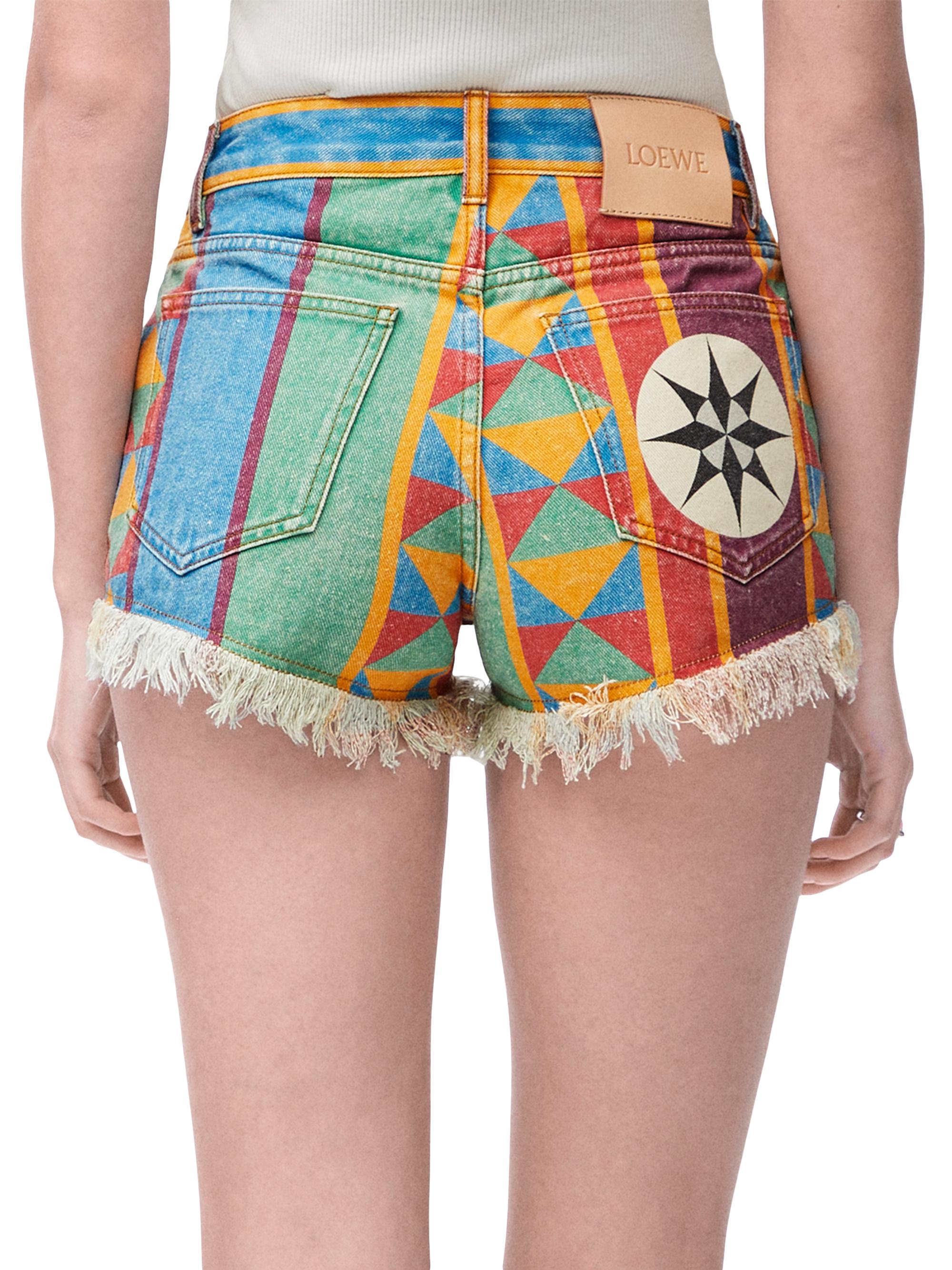 LOEWE LOEWE x Paula's Ibiza Printed Denim Shorts | Saks Fifth Avenue