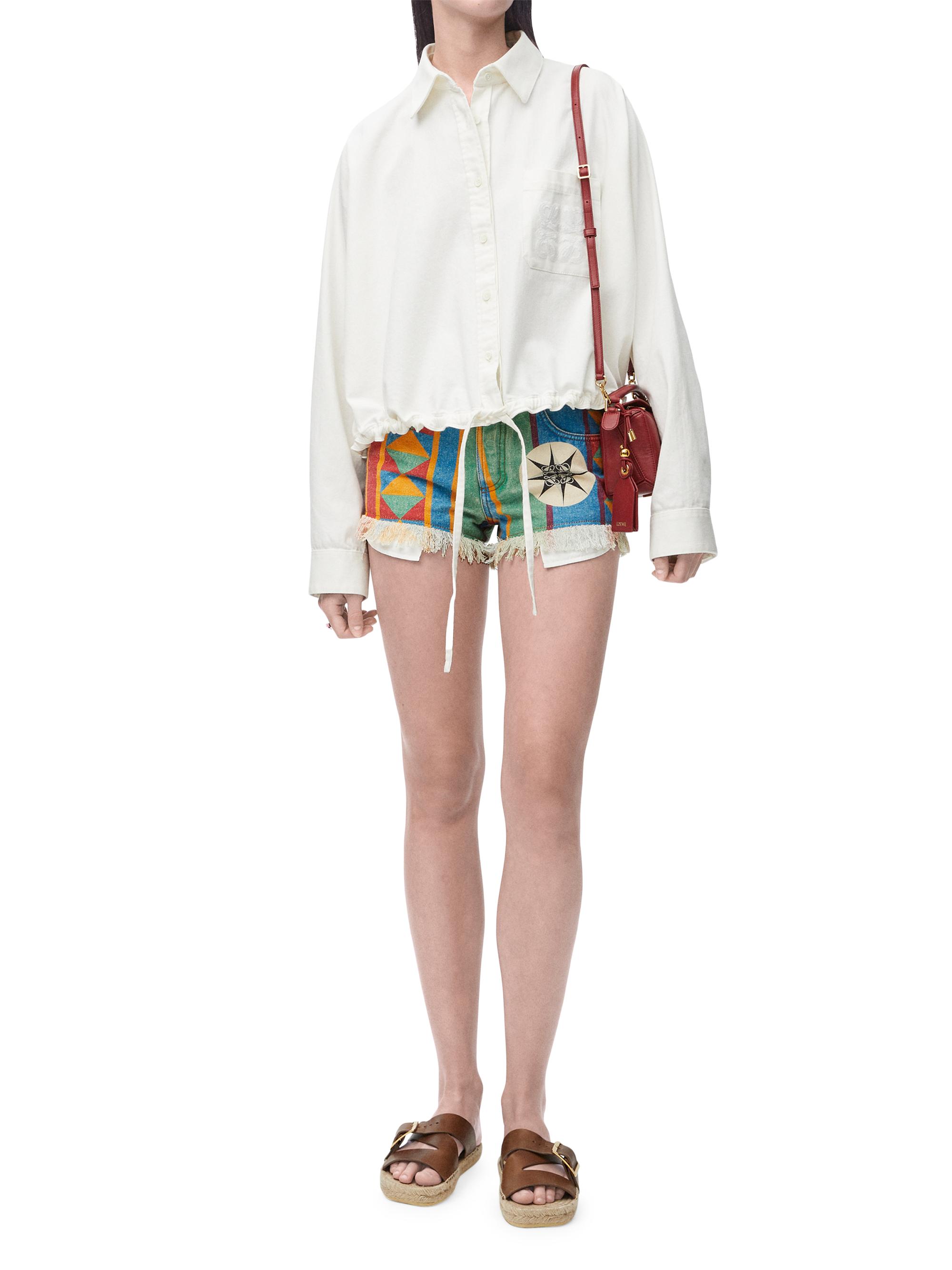 LOEWE LOEWE x Paula's Ibiza Printed Denim Shorts | Saks Fifth Avenue