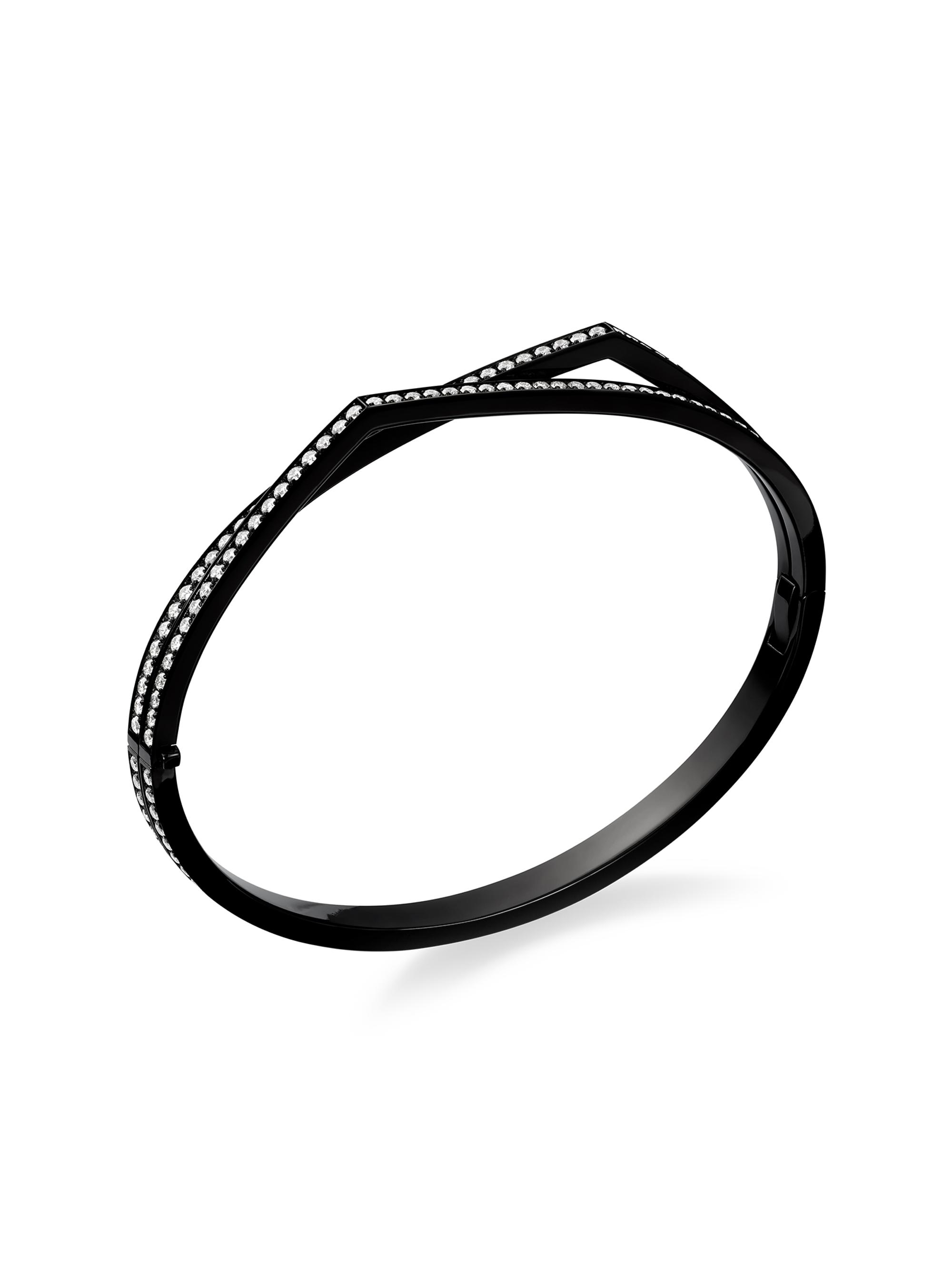 Repossi Women's Antifer 18K Black Gold & 2.15 TCW Diamond Double-Row Bangle - Black