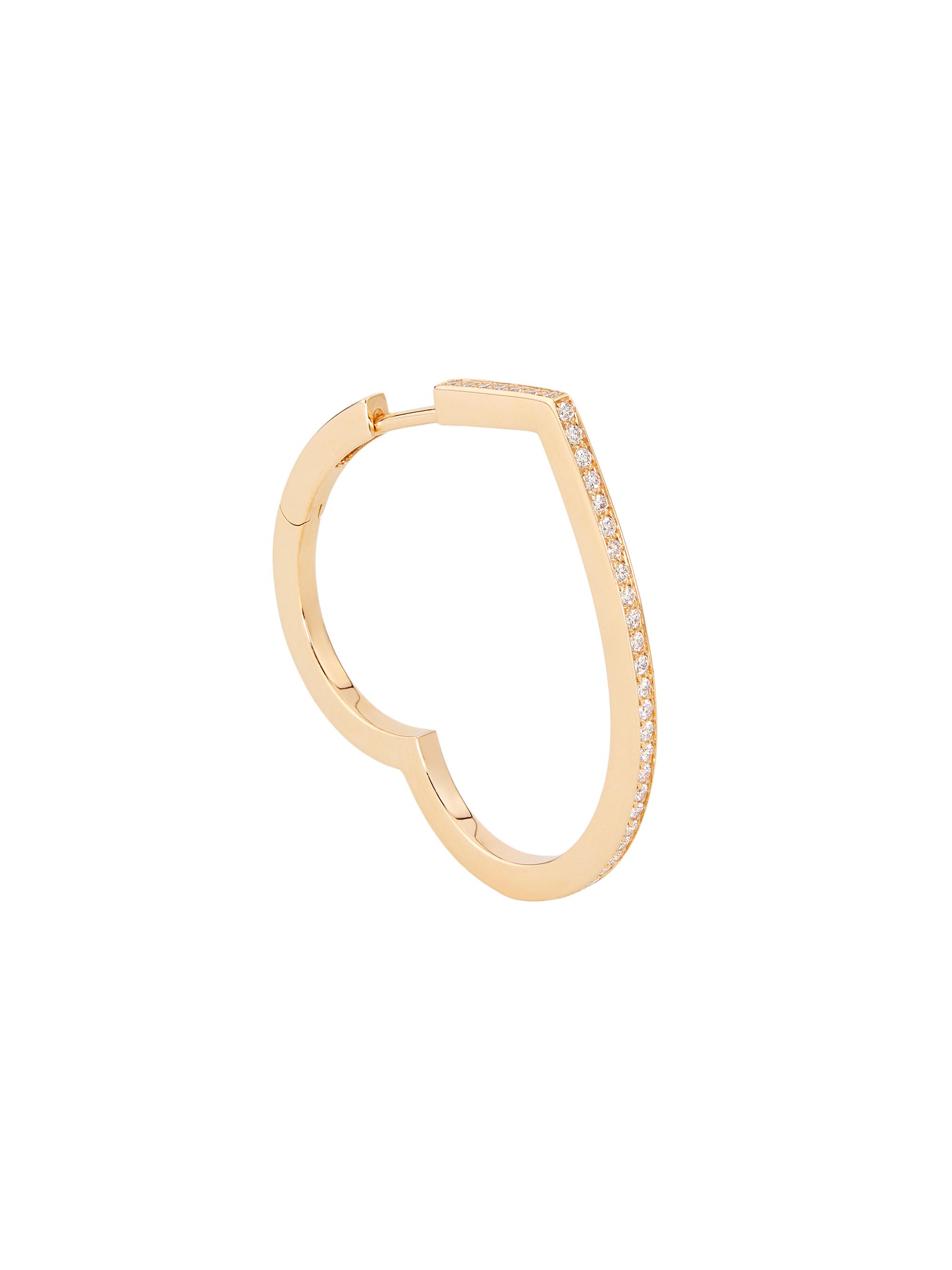 Repossi Women's Antifer 18K Rose Gold & 0.13 TCW Diamond  Heart Hoop Earring - Rose Gold
