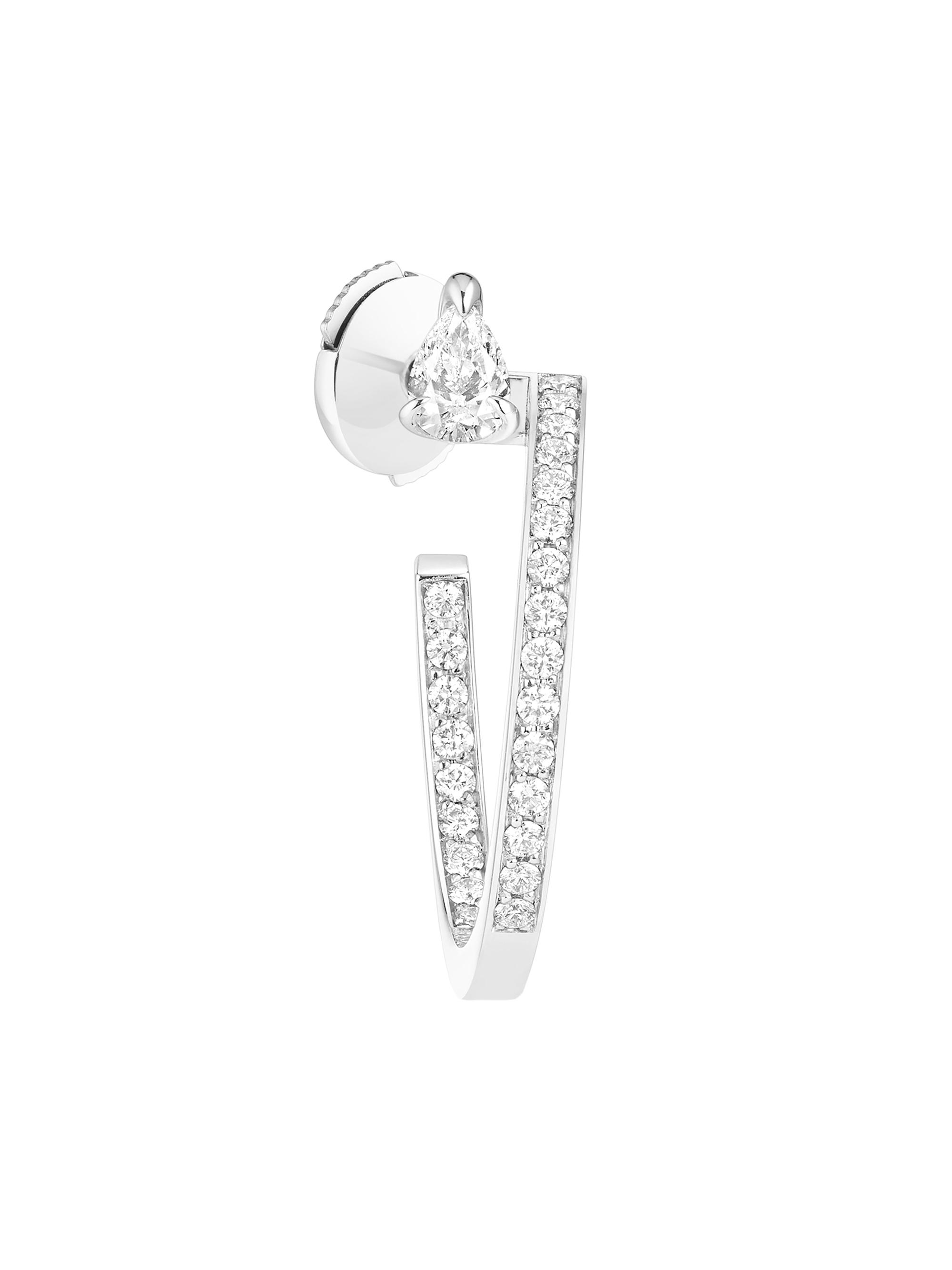 Repossi Women's Serti Sur Vide 18K White Gold & 0.55 TCW Diamond Single Hoop Earring - White Gold