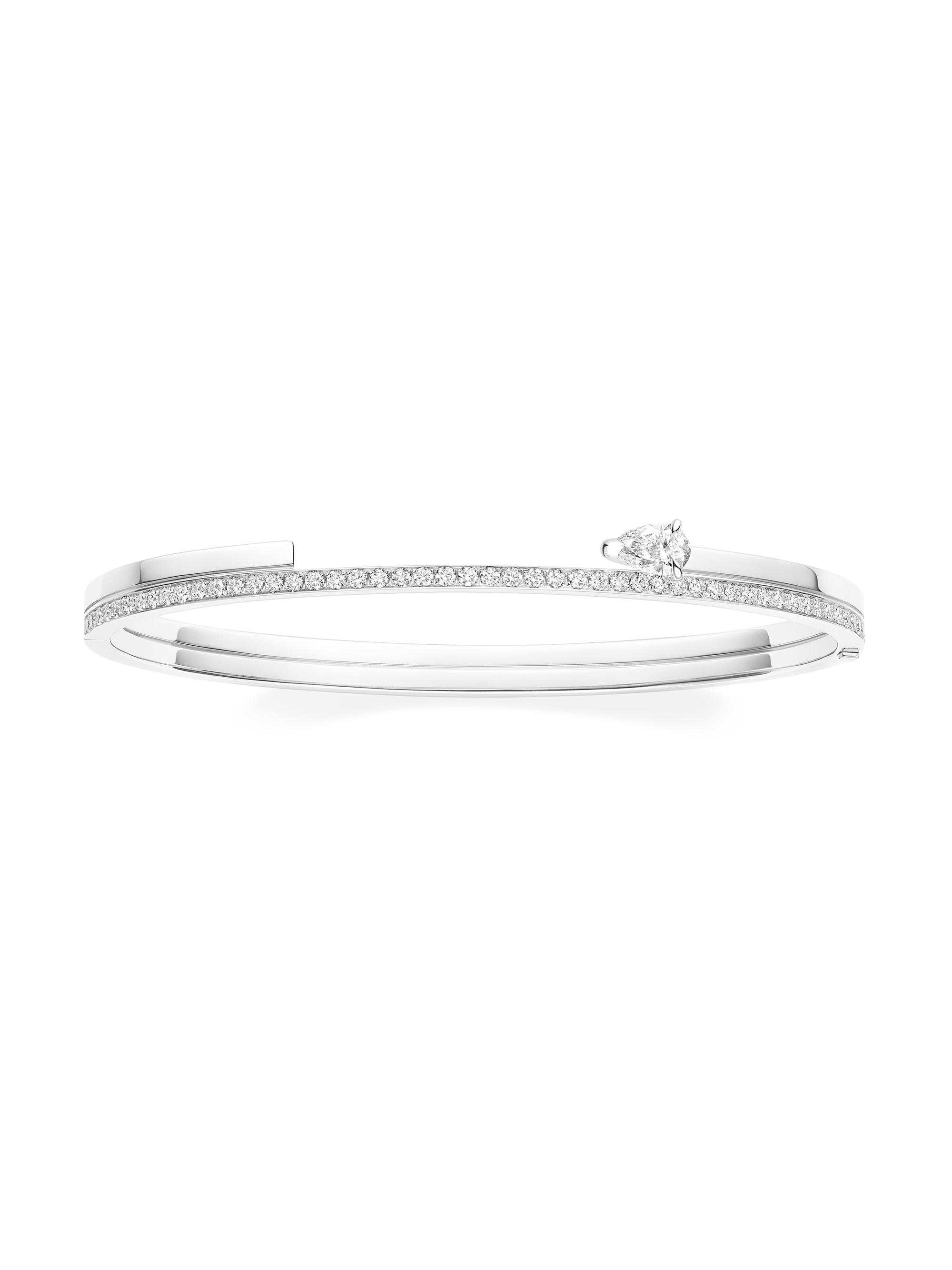 Repossi Women's Serti Sur Vide 18K White Gold & 0.90 TCW Diamond Double-Row Bangle - White Gold