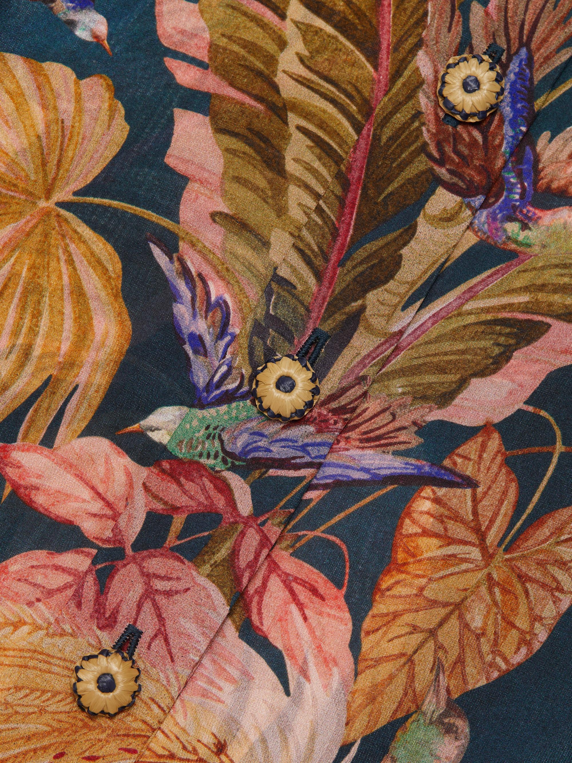Zimmermann Ascension Leaf Print Silk Relaxed Shirt | Saks Fifth Avenue
