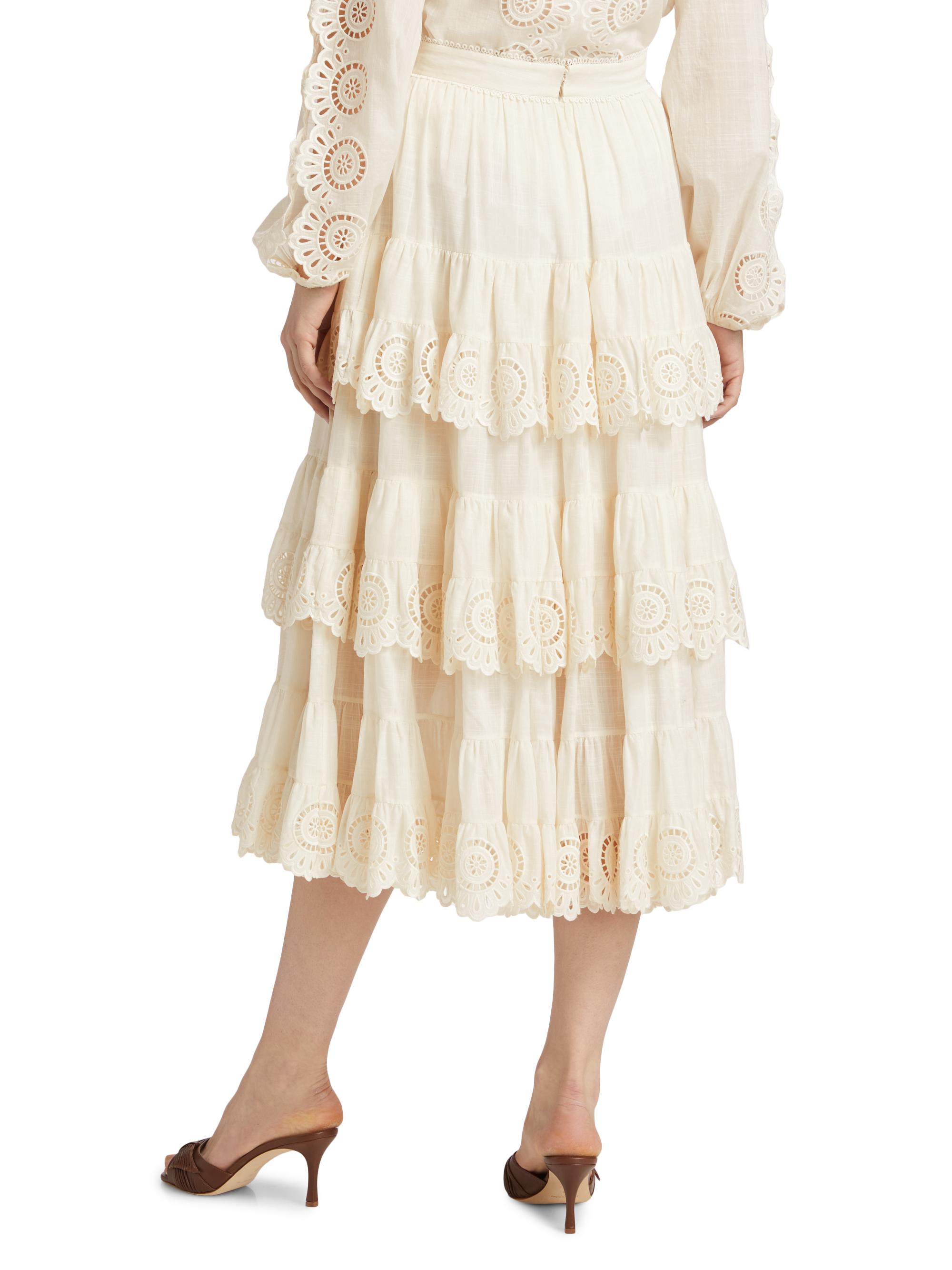zimmermann lucky embroidered midi dress Zimmermann Embroidered Midi Dress In White