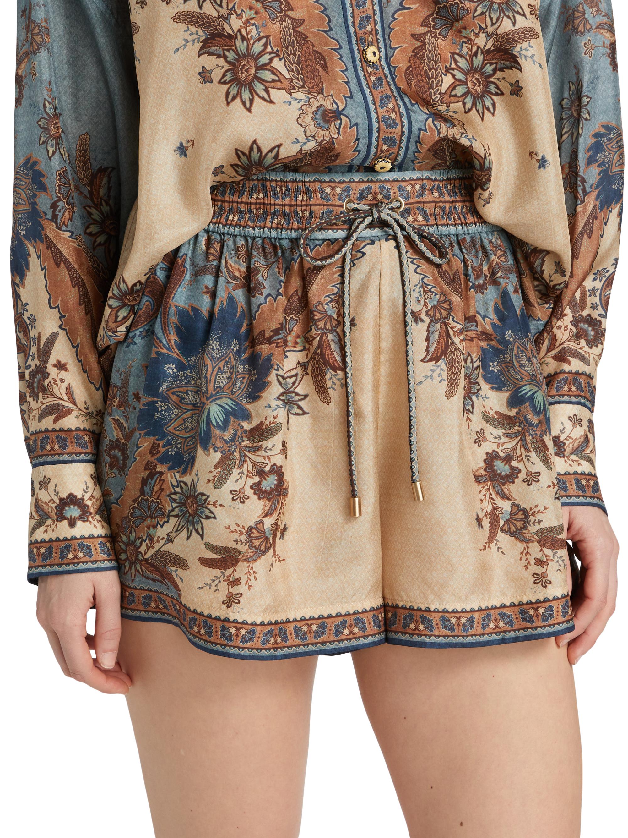 Zimmermann Ascension Printed Silk Relaxed Shorts | Saks Fifth Avenue