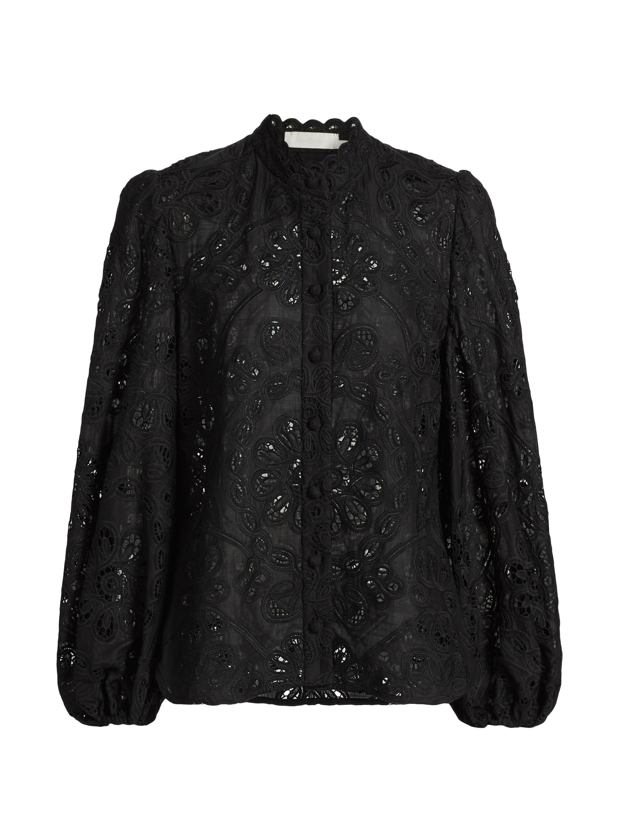 Zimmermann Rhiannon Lace Cotton Button-Front Top | Saks Fifth Avenue