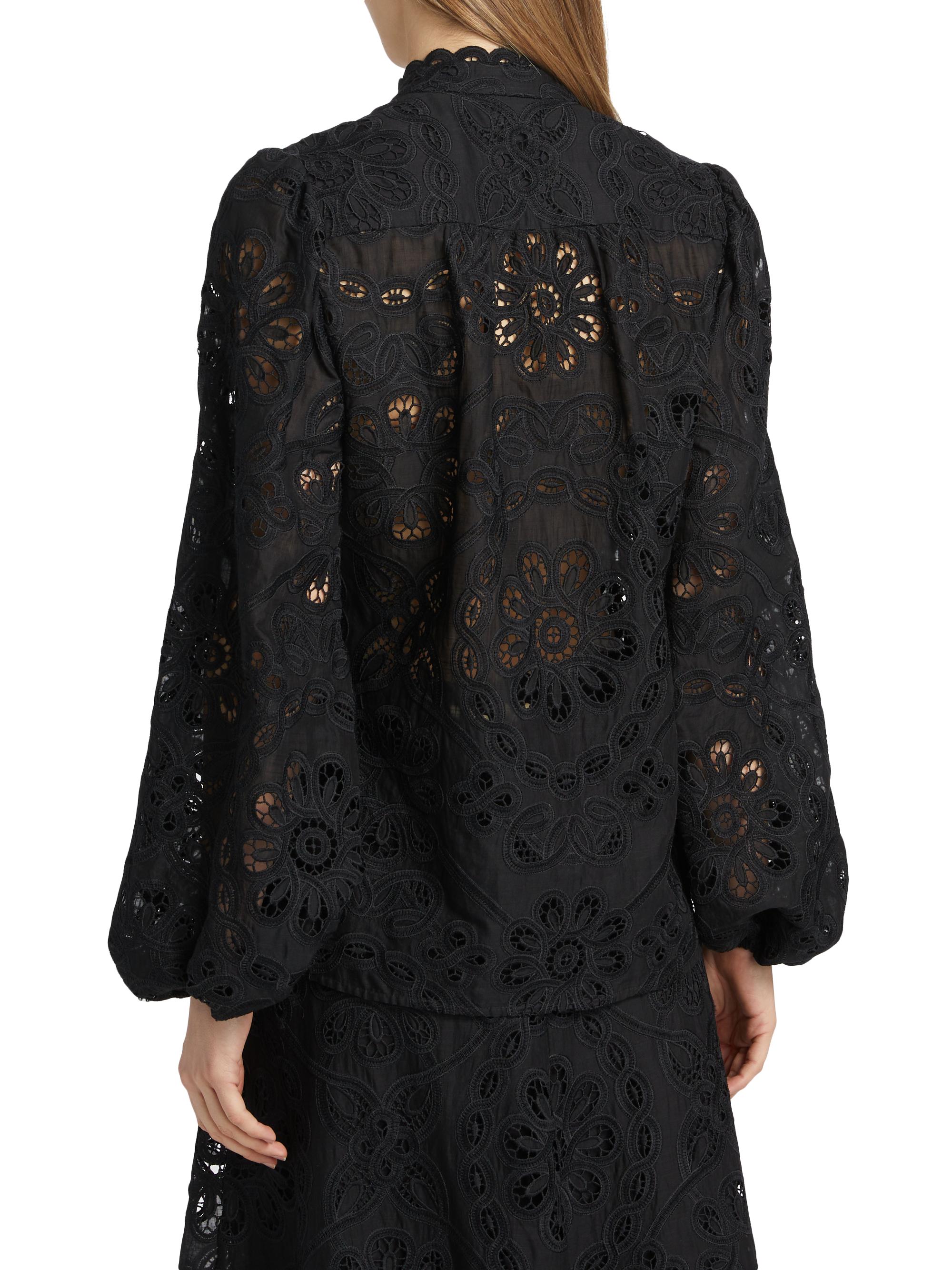 frm555様 Zimmermann Rhiannon Lace Cotton Button-Front Top | Saks Fifth Avenue