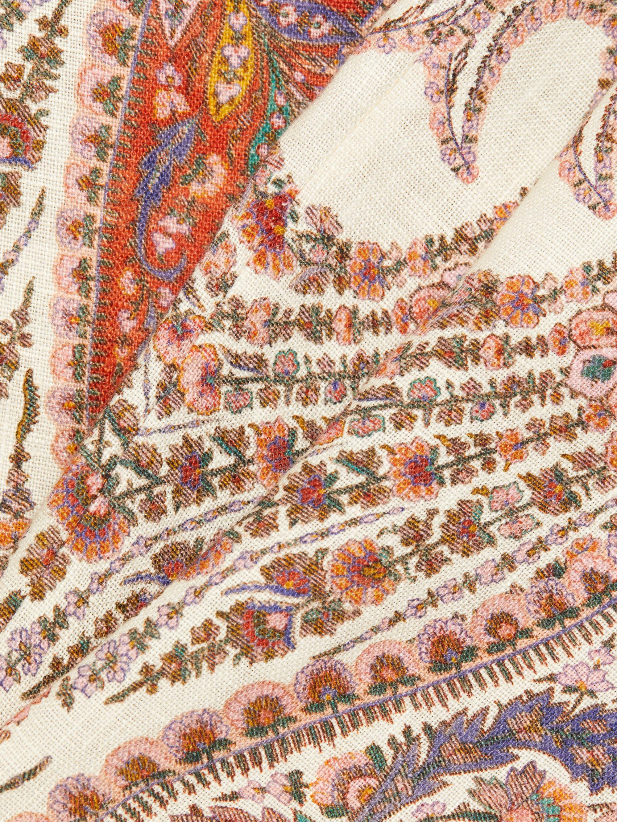 Zimmermann Rhiannon Paisley Linen Tie-Waist Flared Pants | Saks