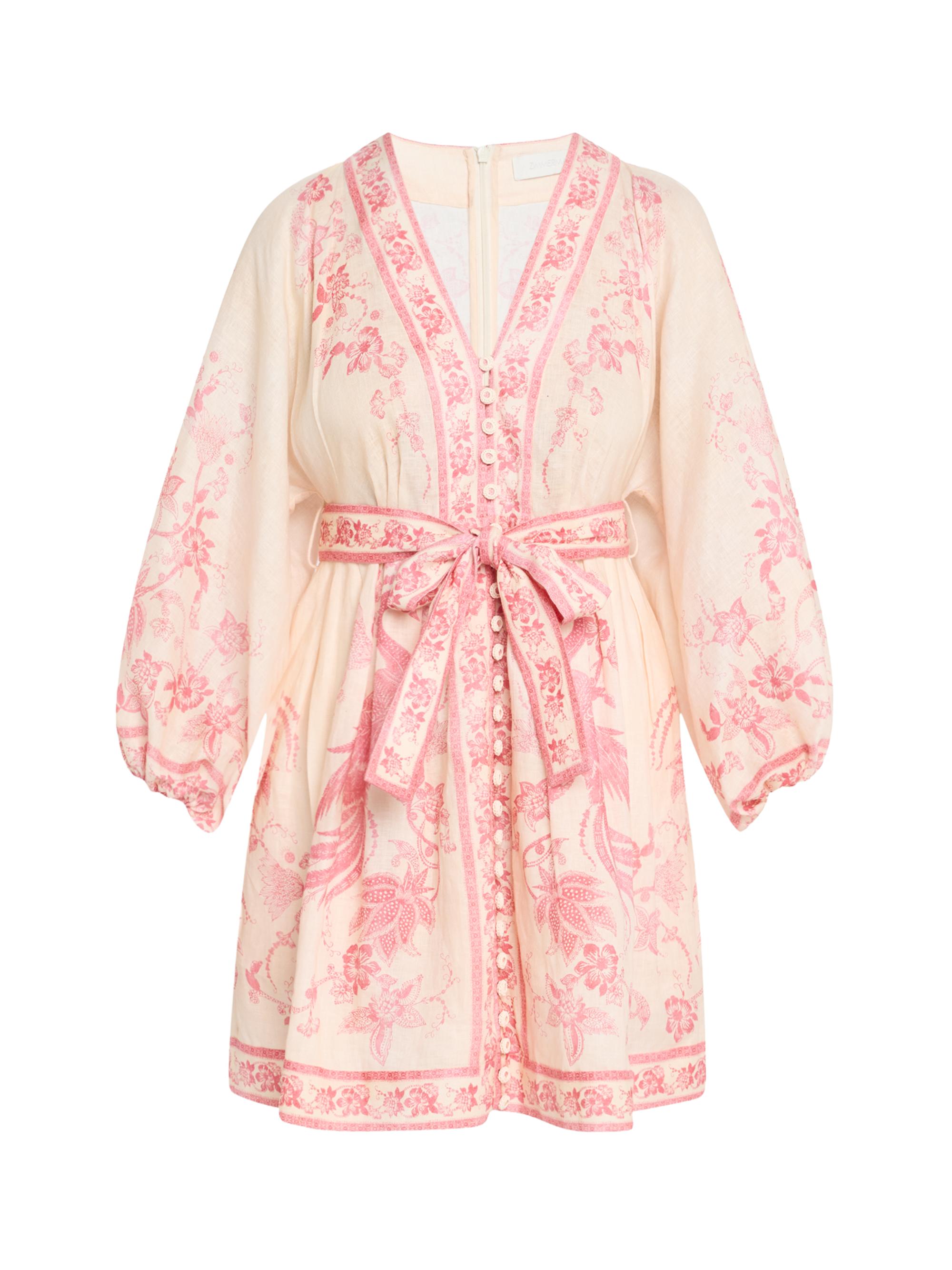 ZIMMERMANN シルクピンクミニワンピース ZIMMERMANN シルクピンクミニワンピース ZIMMERMANN シルクピンクミニ