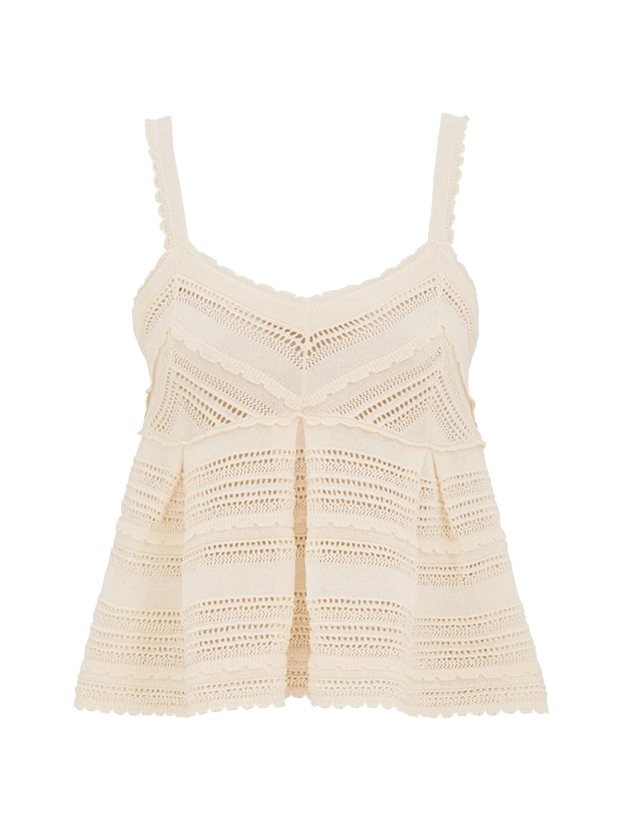 Zimmermann Women's Lucky Lace Knit Tank - Cream