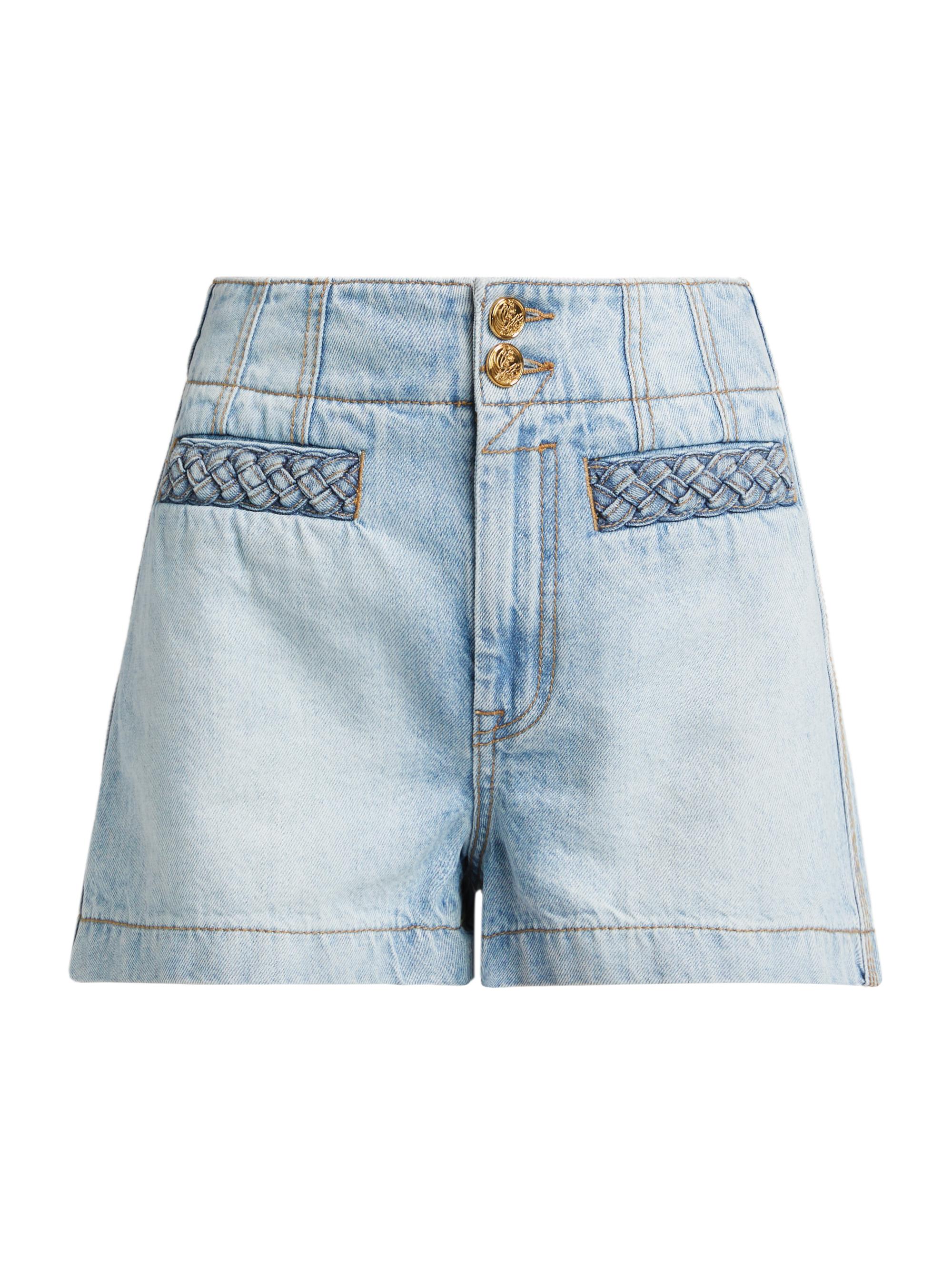 Zimmermann Women's Lucky Washed Denim Shorts - Skylark