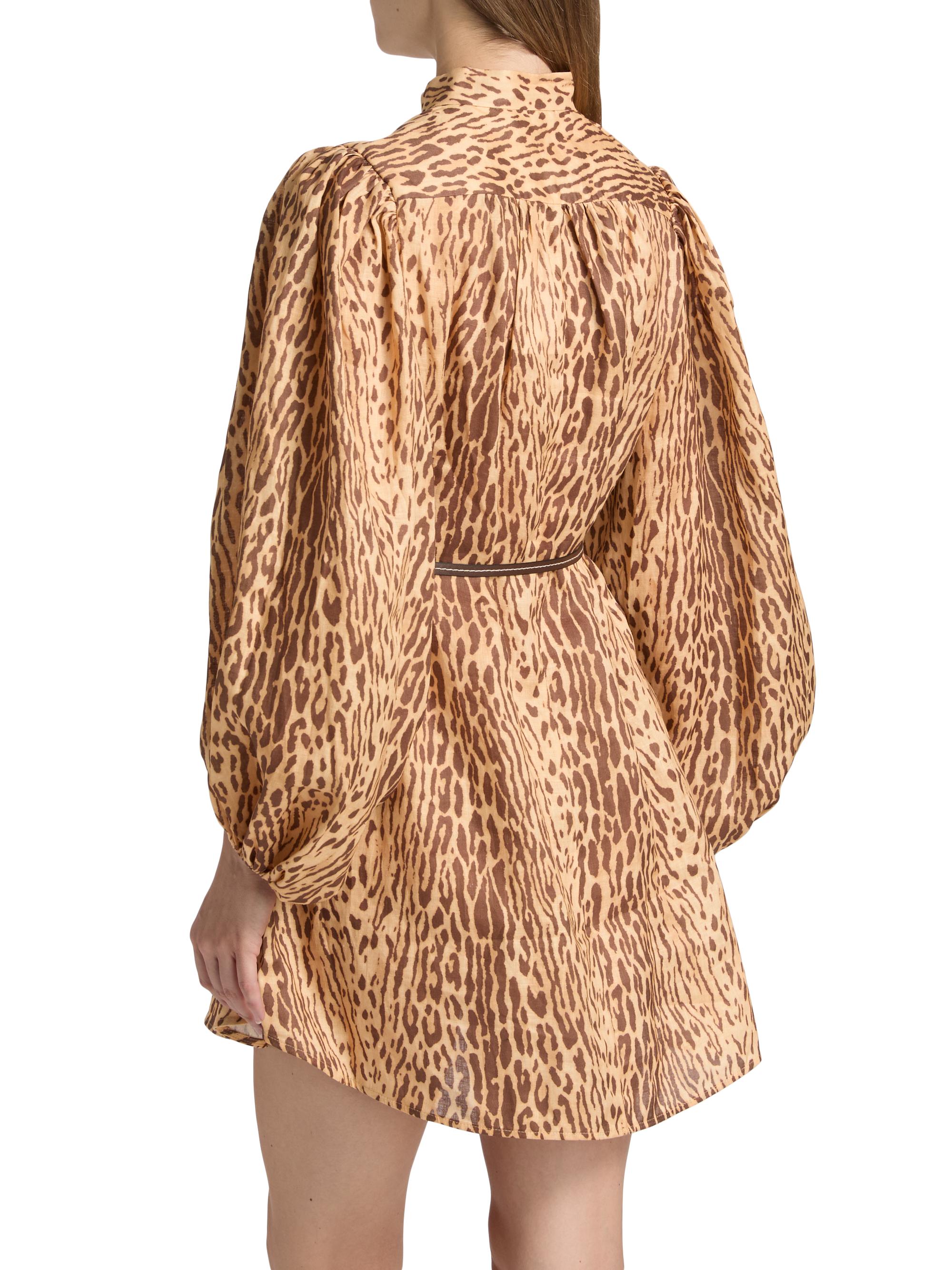 knee length dresses for ladies Eleni Leopard Print Midi Dress main image 1