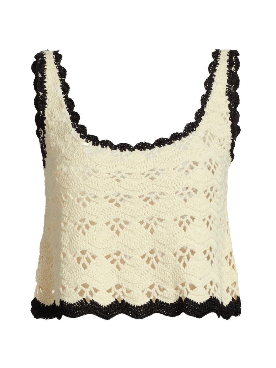 Zimmermann Rhiannon Scallop-Trimmed Crochet Tank | Saks