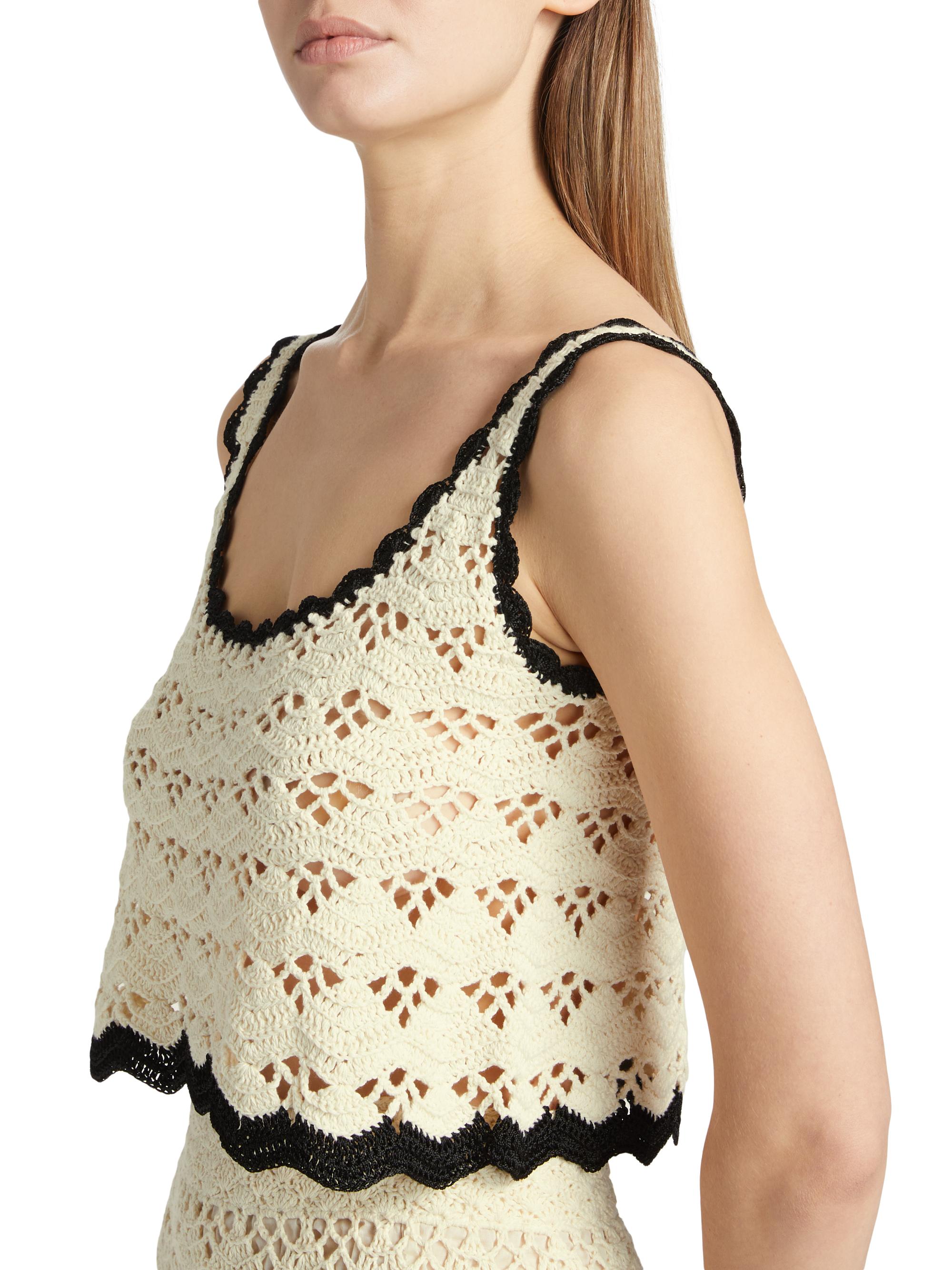 Zimmermann Rhiannon Scallop-Trimmed Crochet Tank | Saks Fifth Avenue