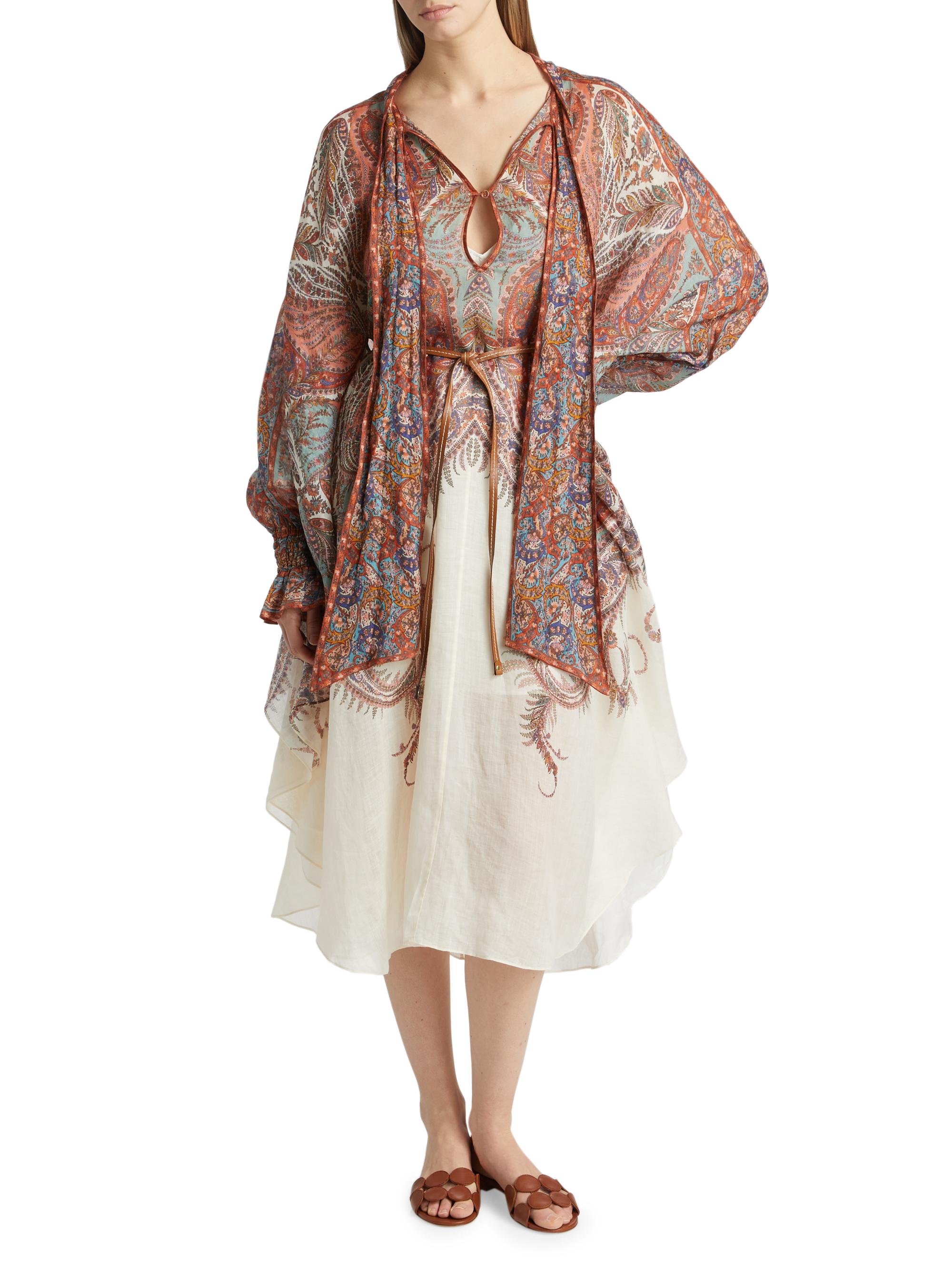 オールインワン・サロペット Zimmermann Rhiannon Multicolor Ramie Midi Dress Zimmermann Rhiannon Printed Ramie Midi-Dress | Saks Fifth Avenue