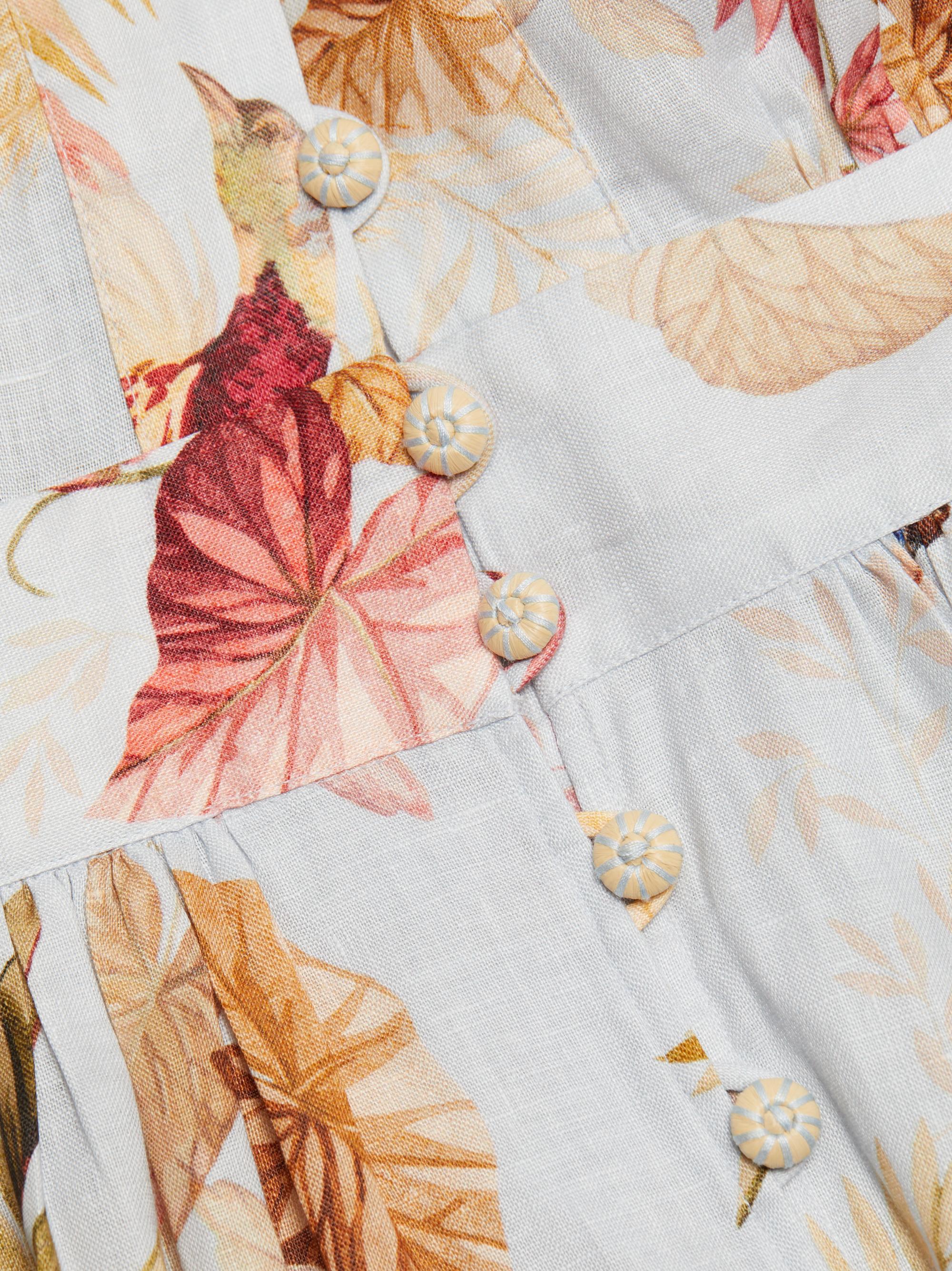 Zimmermann Ascension Plunge Linen Minidress | Saks Fifth Avenue