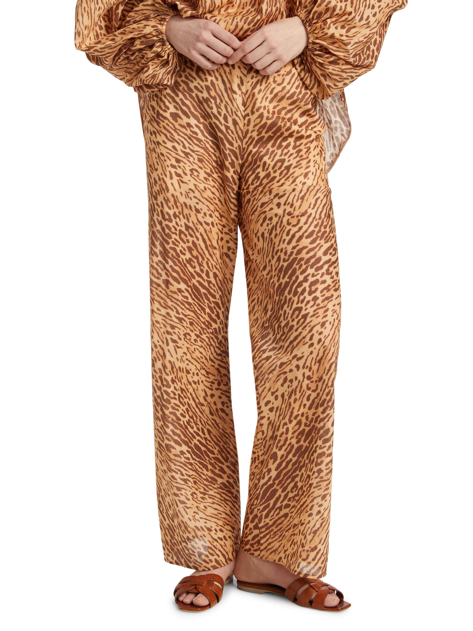 Zimmermann Cascadian Animal-Print Bias-Cut Pants | Saks Fifth Avenue