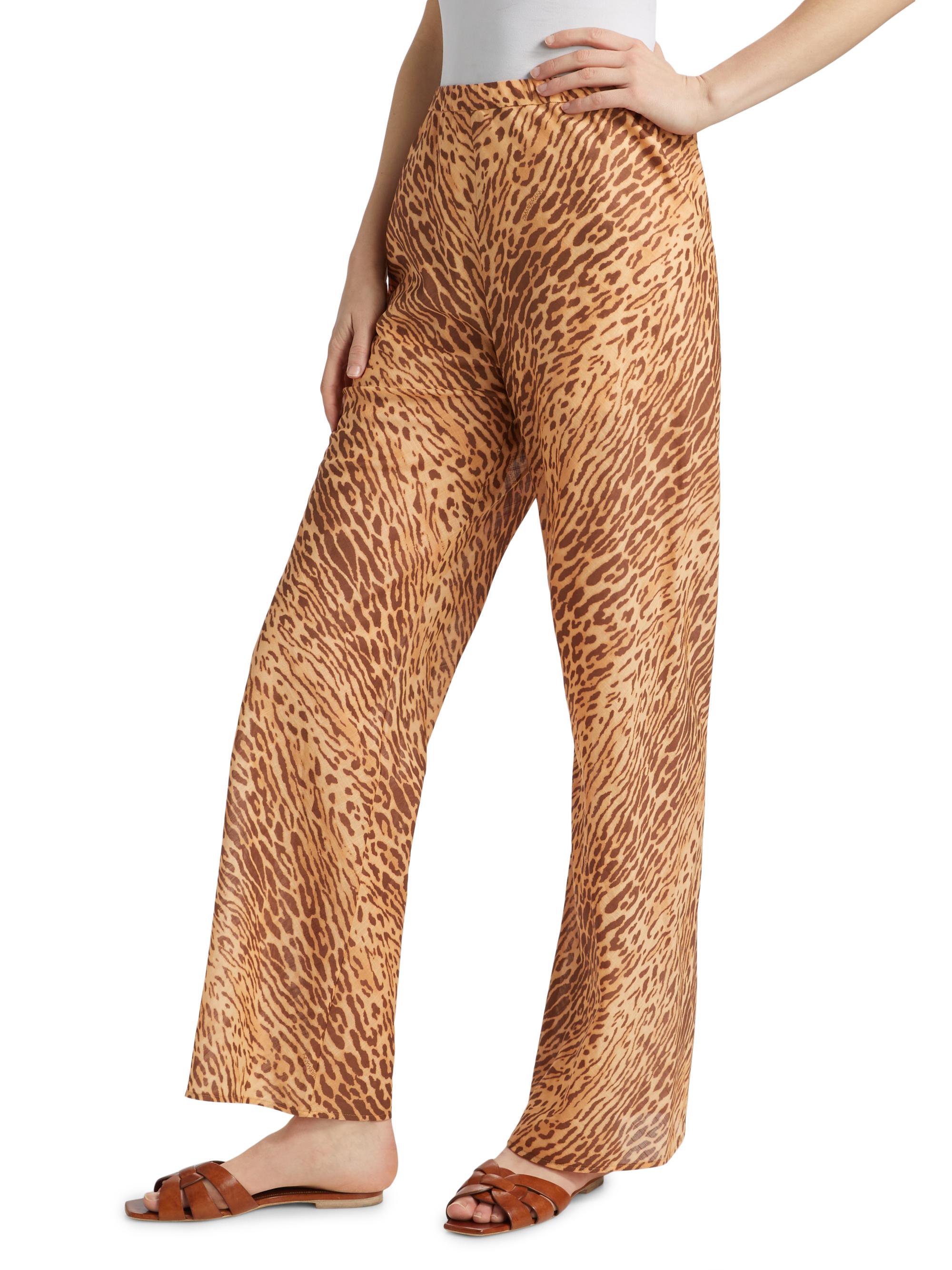Zimmermann Cascadian Animal-Print Bias-Cut Pants | Saks Fifth Avenue