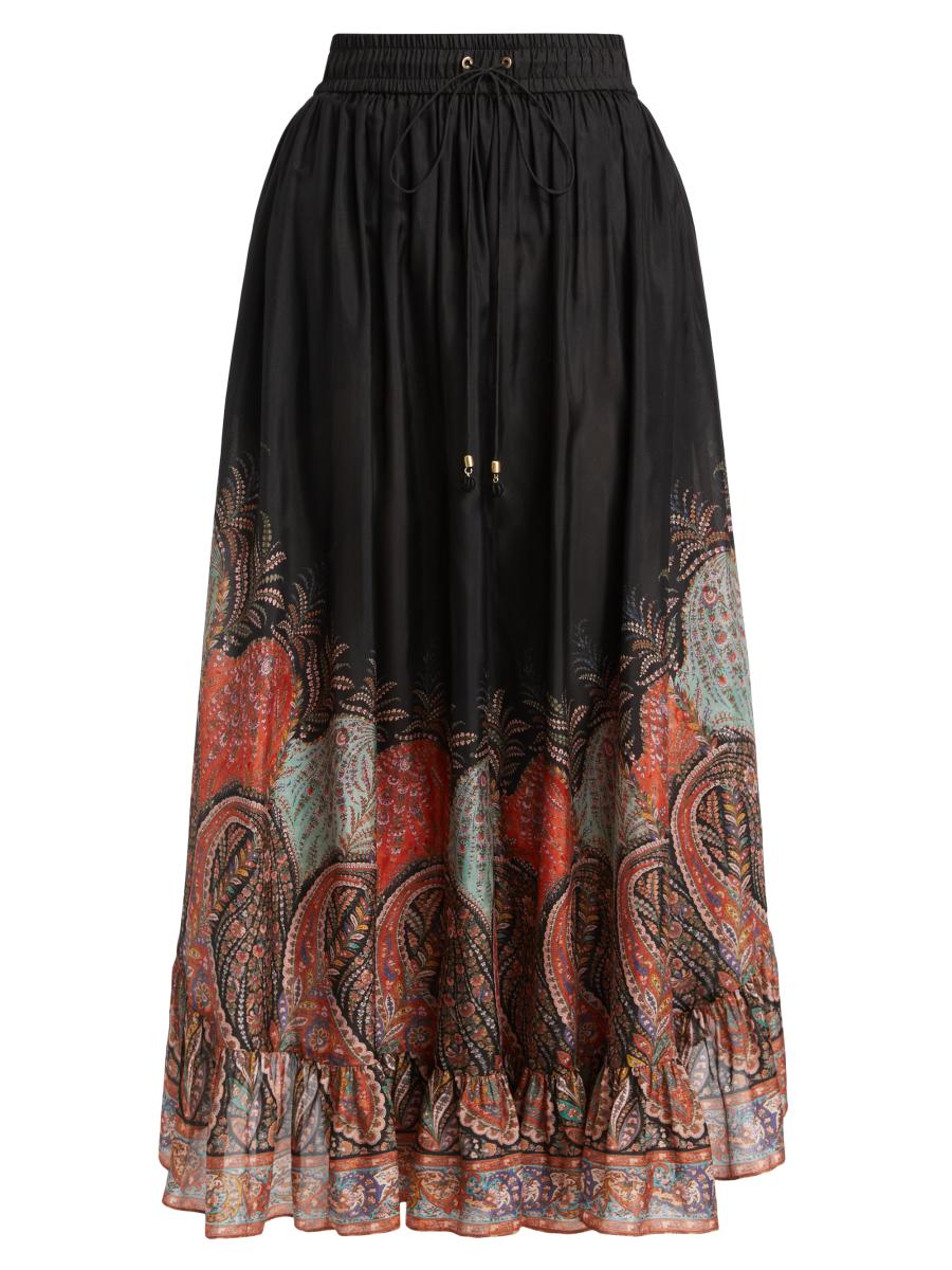 VIP【関税送料無料】希少 ZIMMERMANN PRINTED PENCIL SKIRT ZIMMERMANN Harmony Pencil Midi Skirt | White | FARFETCH
