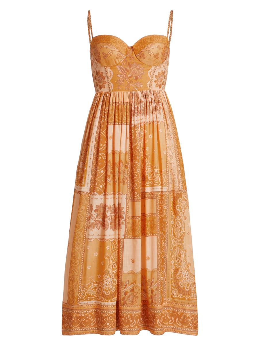 【Zimmermann】LUCKY CORSET MIDI DRESS コルセット ミディ Zimmermann Lucky Corset Midi Dress | Shopbop