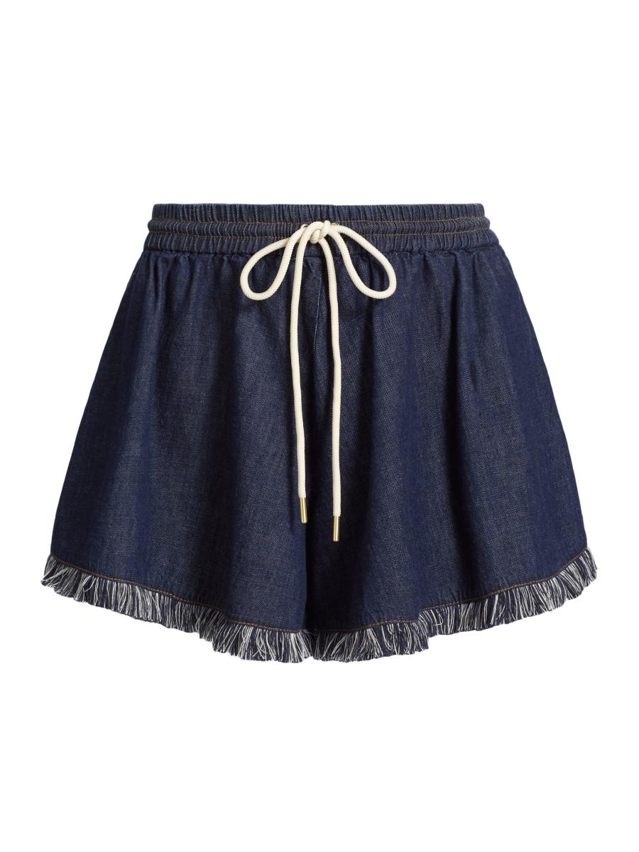 ショートパンツ Zimmermann FW25 RHIANNON TUCK SHORT (4558ASS251 NAVY) Zimmermann - Rhiannon Navy Multi Paisley Tuck Shorts