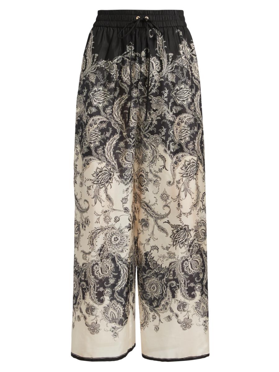 パンツ Zimmermann Tallow Relaxed Pants Zimmermann Tallow Relaxed Silk Wide Leg Pants | Lyst