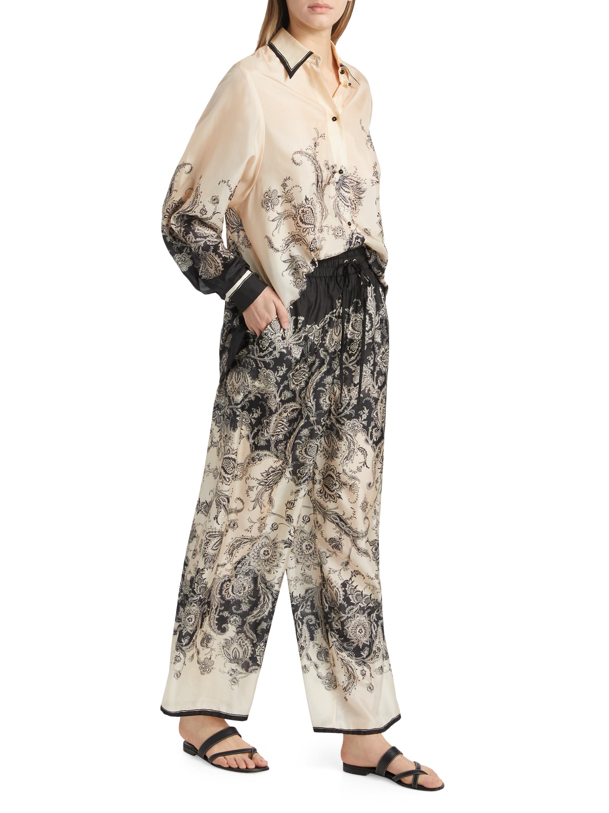 Zimmermann Rhiannon Silk Relaxed Pants | Saks Fifth Avenue