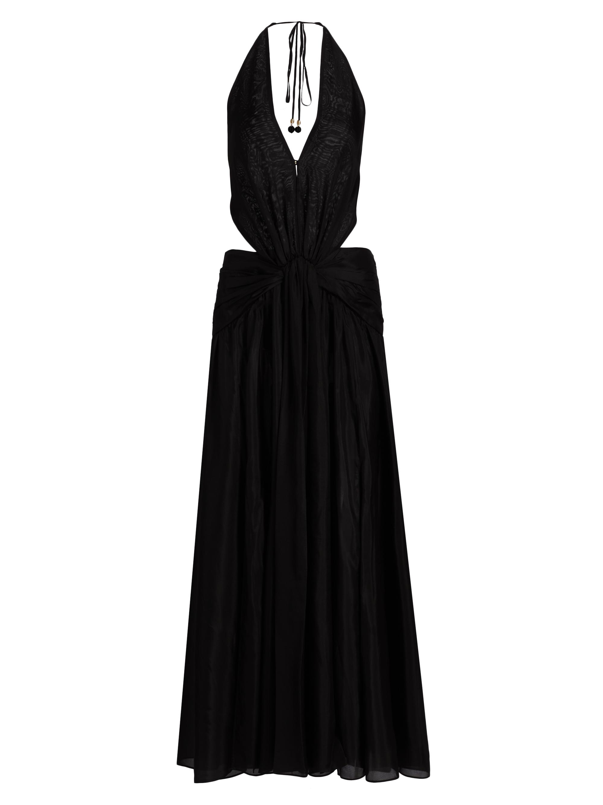 Zimmermann Women's Rhiannon Plunge Halter Maxi Dress - Black