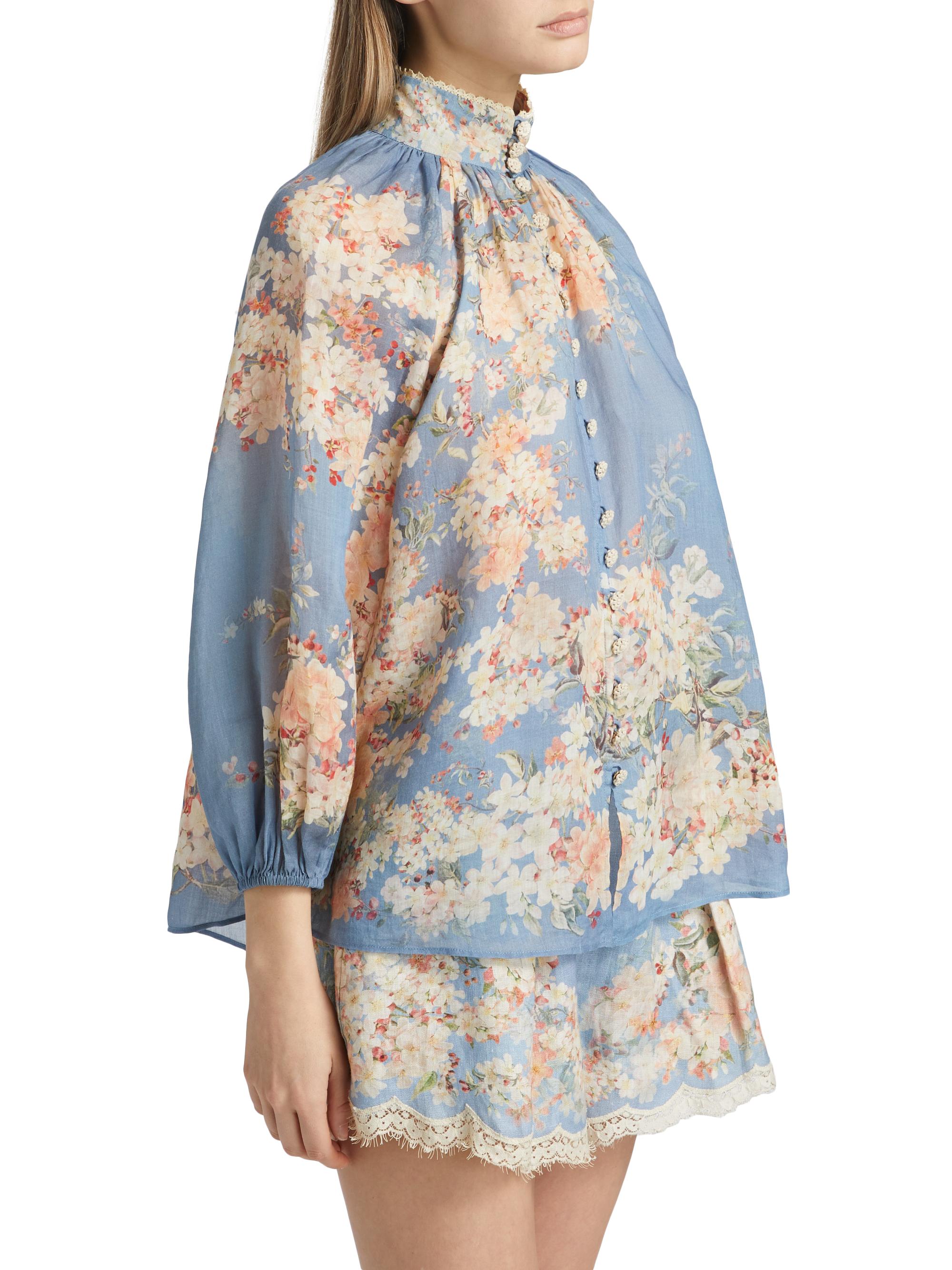 Zimmermann Cascadian Floral Billow Blouse | Saks Fifth Avenue