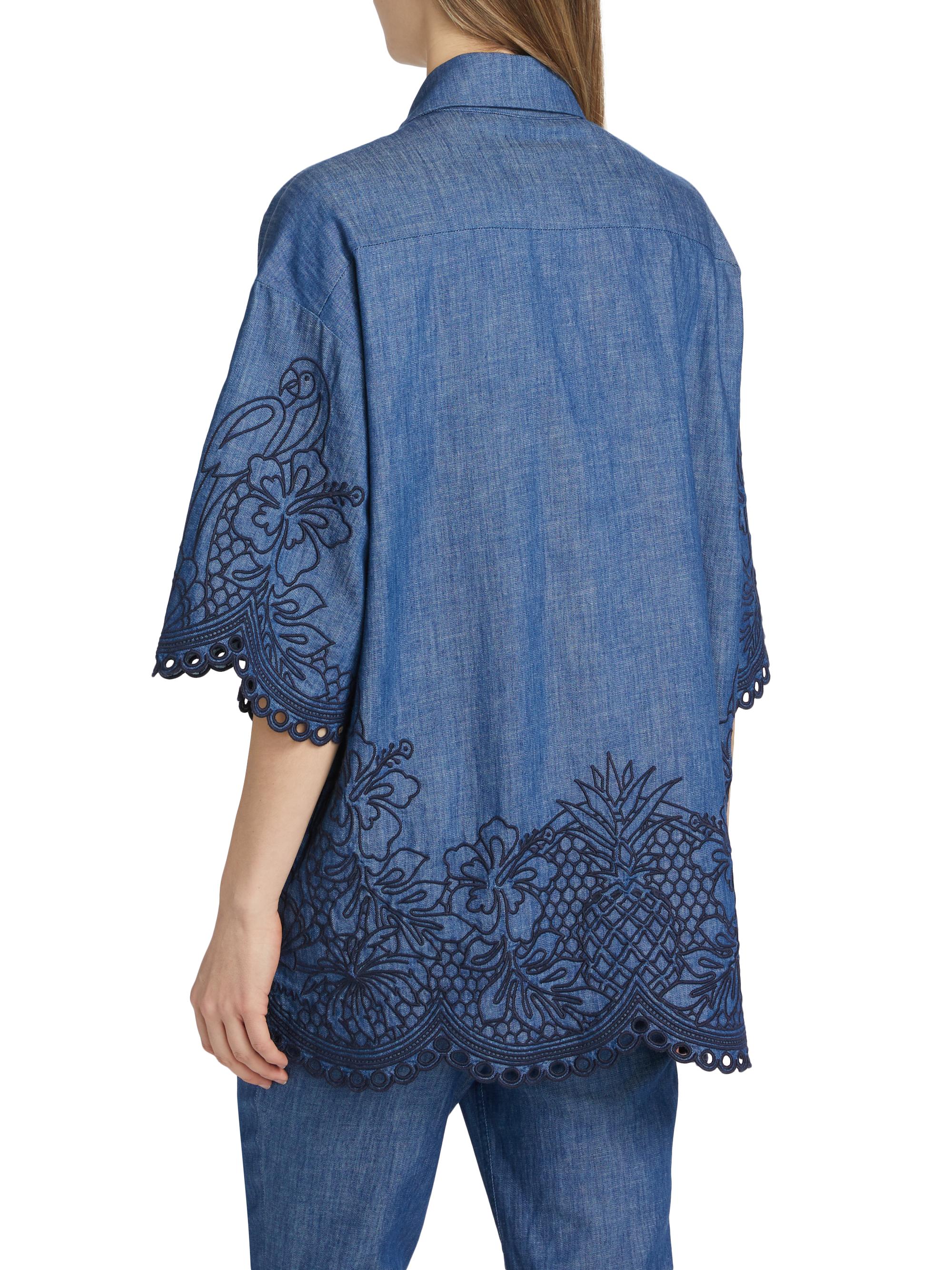 zimmermann coco embroidered denim dress Zimmermann Coco Embroidered Denim Shorts – Balardi