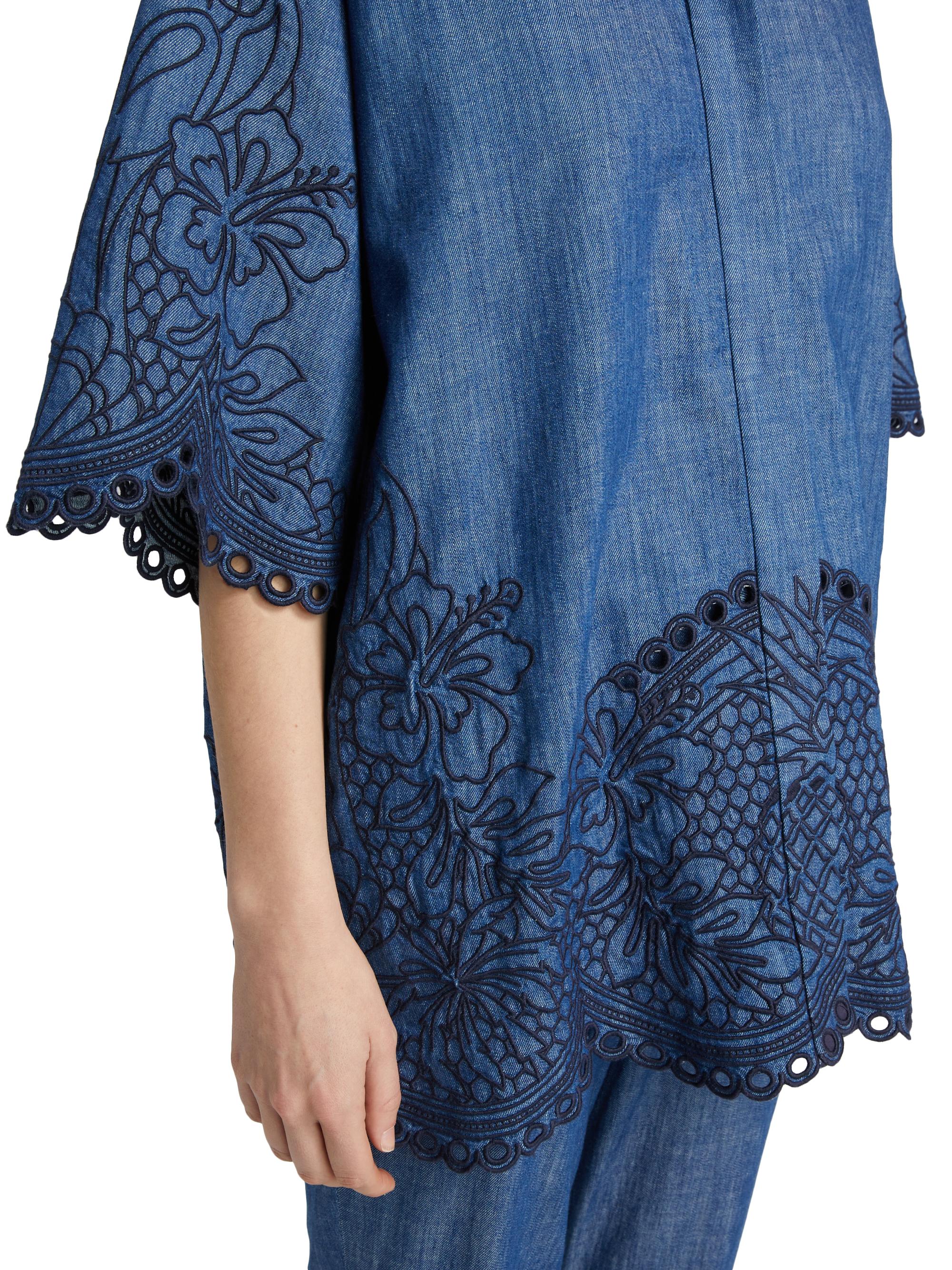 green emerald velvet dress Zimmermann Coco Embroidered Denim Shorts – Balardi