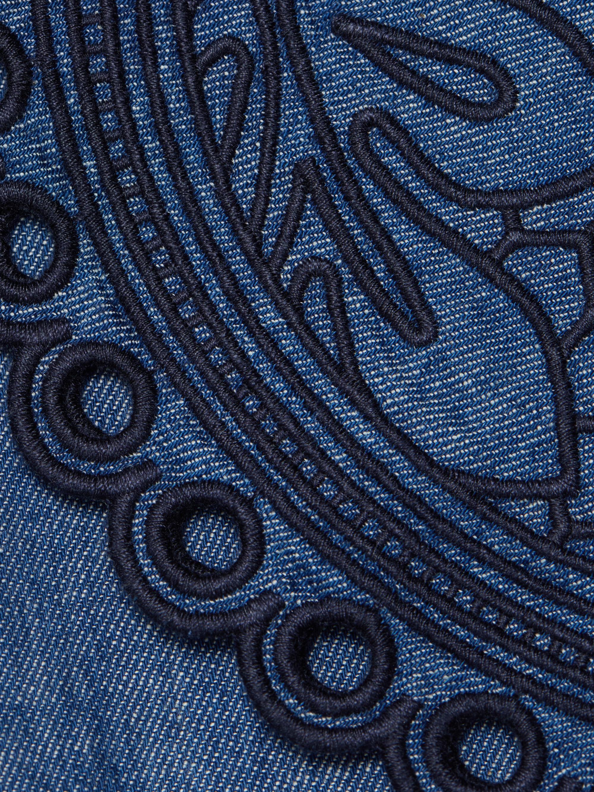Zimmermann Coco Embroidered Denim Shirt | Saks Fifth Avenue
