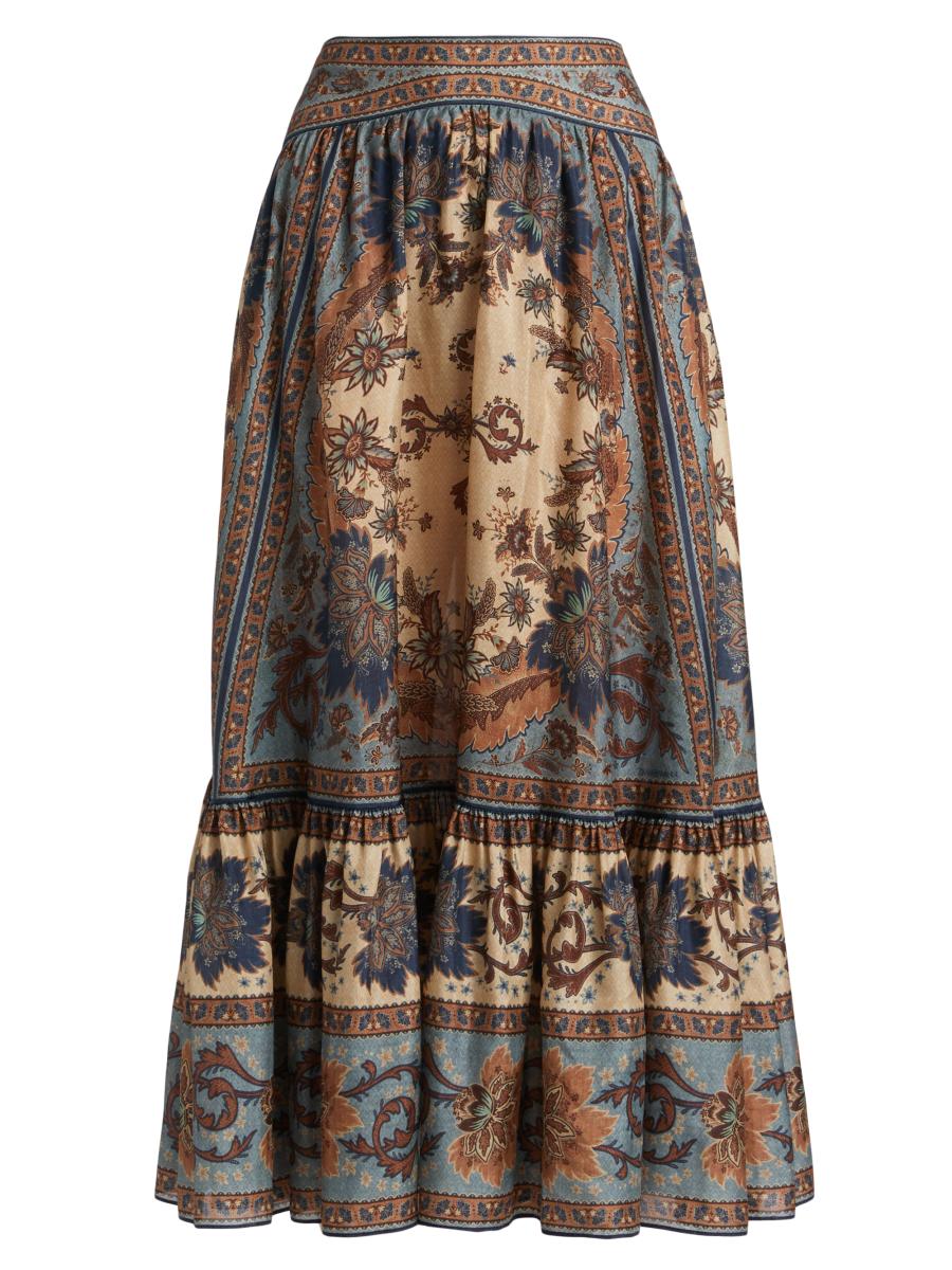 VIP【関税送料無料】希少 Zimmermann Ascension Tiered Skirt Zimmermann Ascension Tiered Midi-Skirt | Saks Fifth Avenue