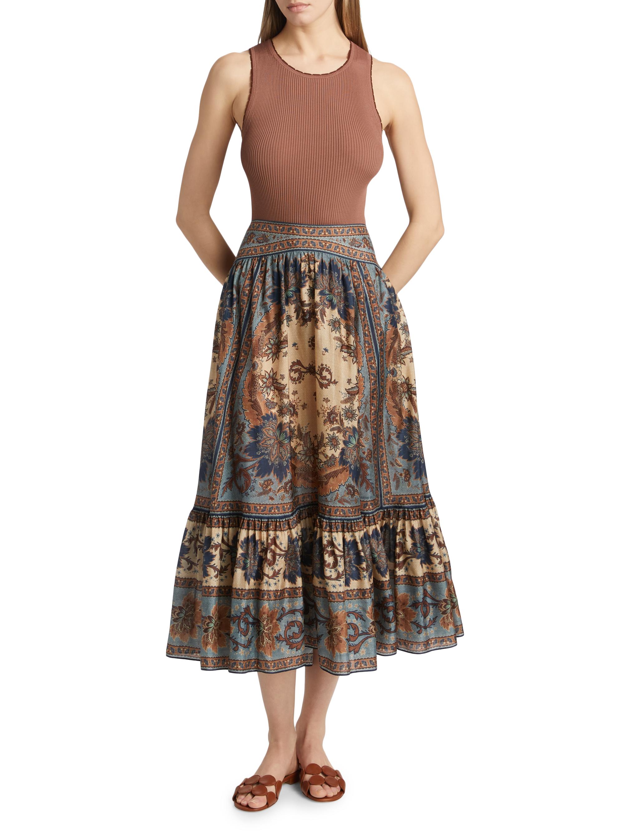 Zimmermann Ascension Tiered Midi-Skirt | Saks Fifth Avenue
