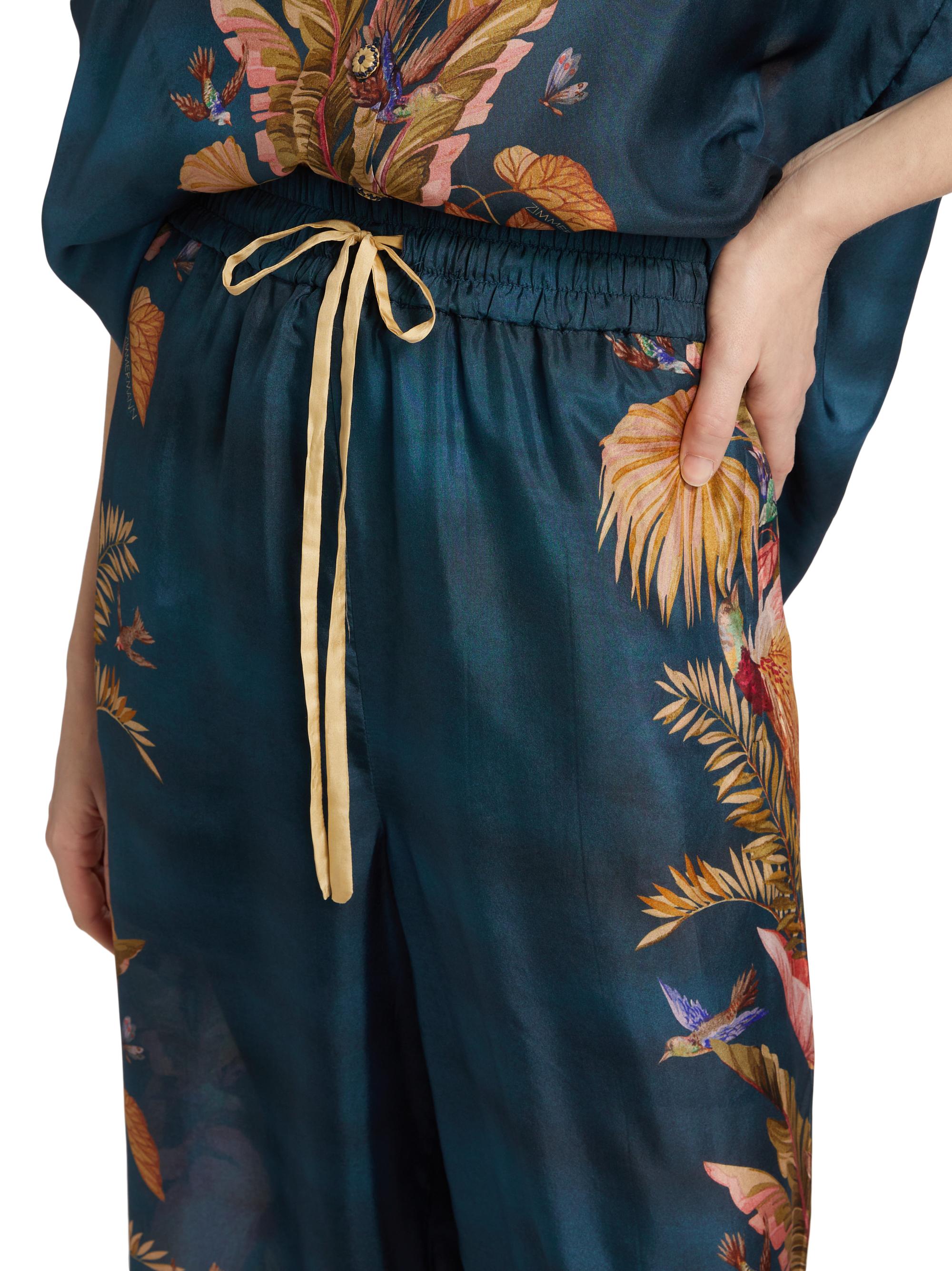 Zimmermann Ascension Silk Relaxed Pants | Saks Fifth Avenue