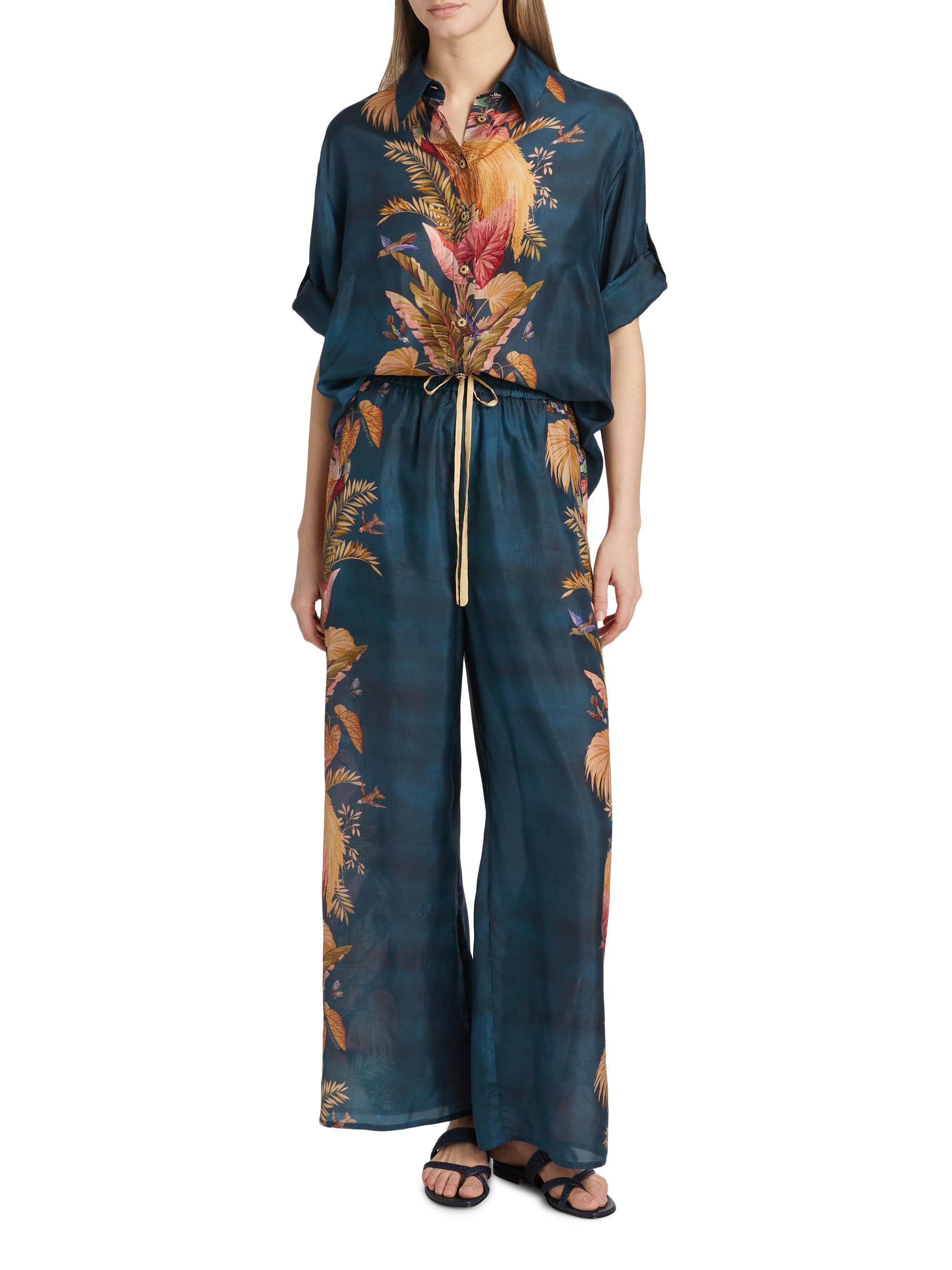 Zimmermann Ascension Silk Relaxed Pants | Saks Fifth Avenue