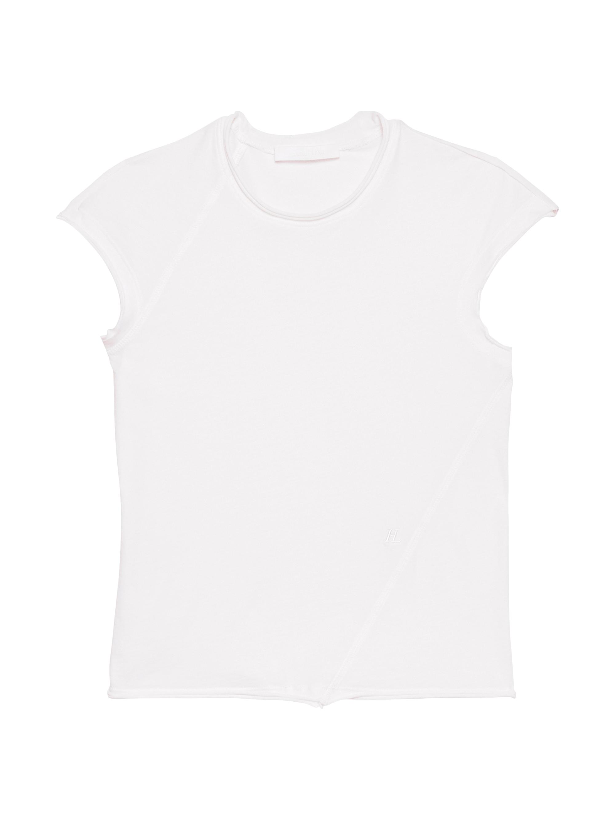 Helmut Lang Women's Twisted Crop Crewneck Top - Optic White