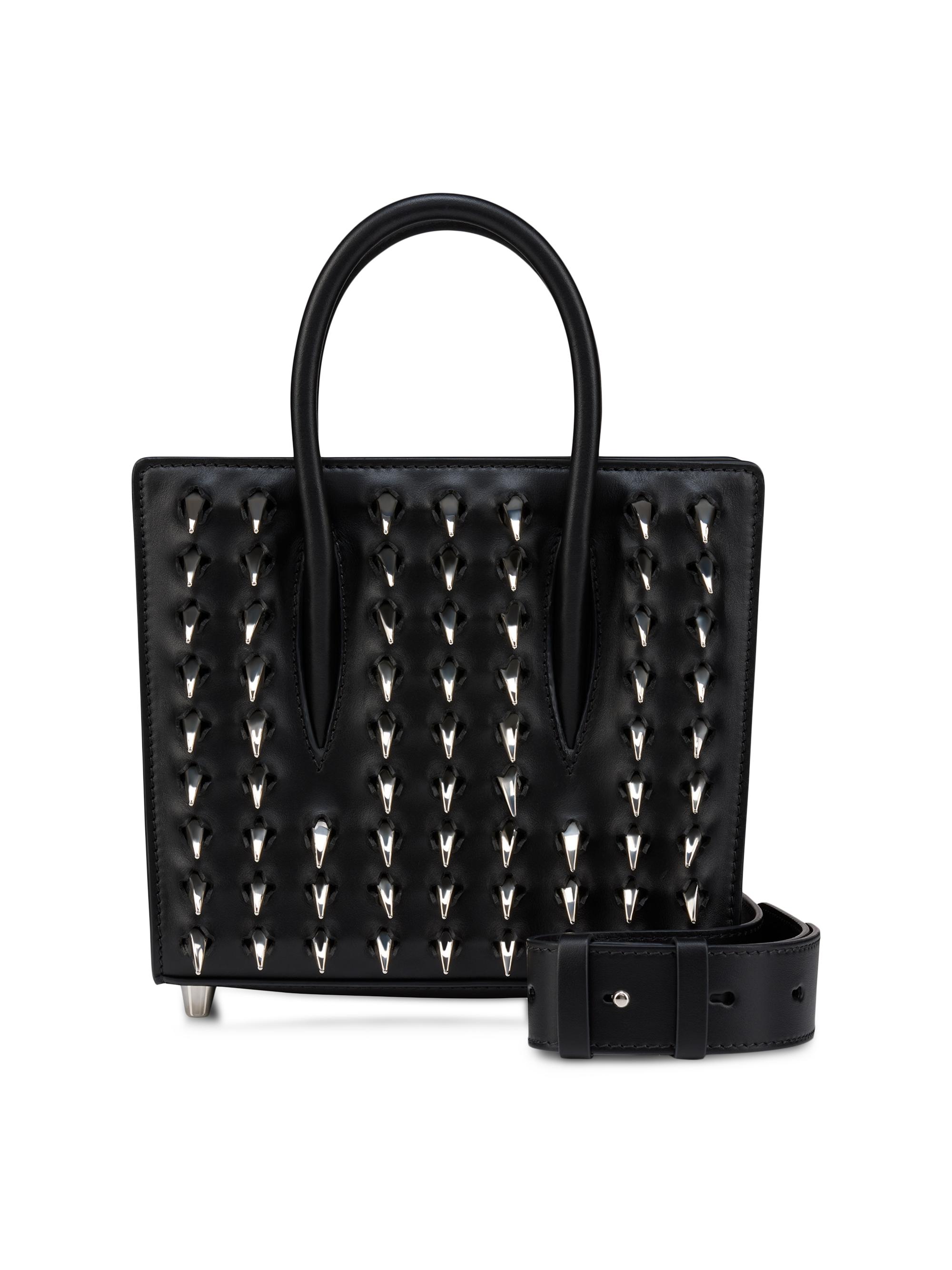 Christian Louboutin Women's Mini Paloma Claw Spike Leather Top Handle Bag - Black