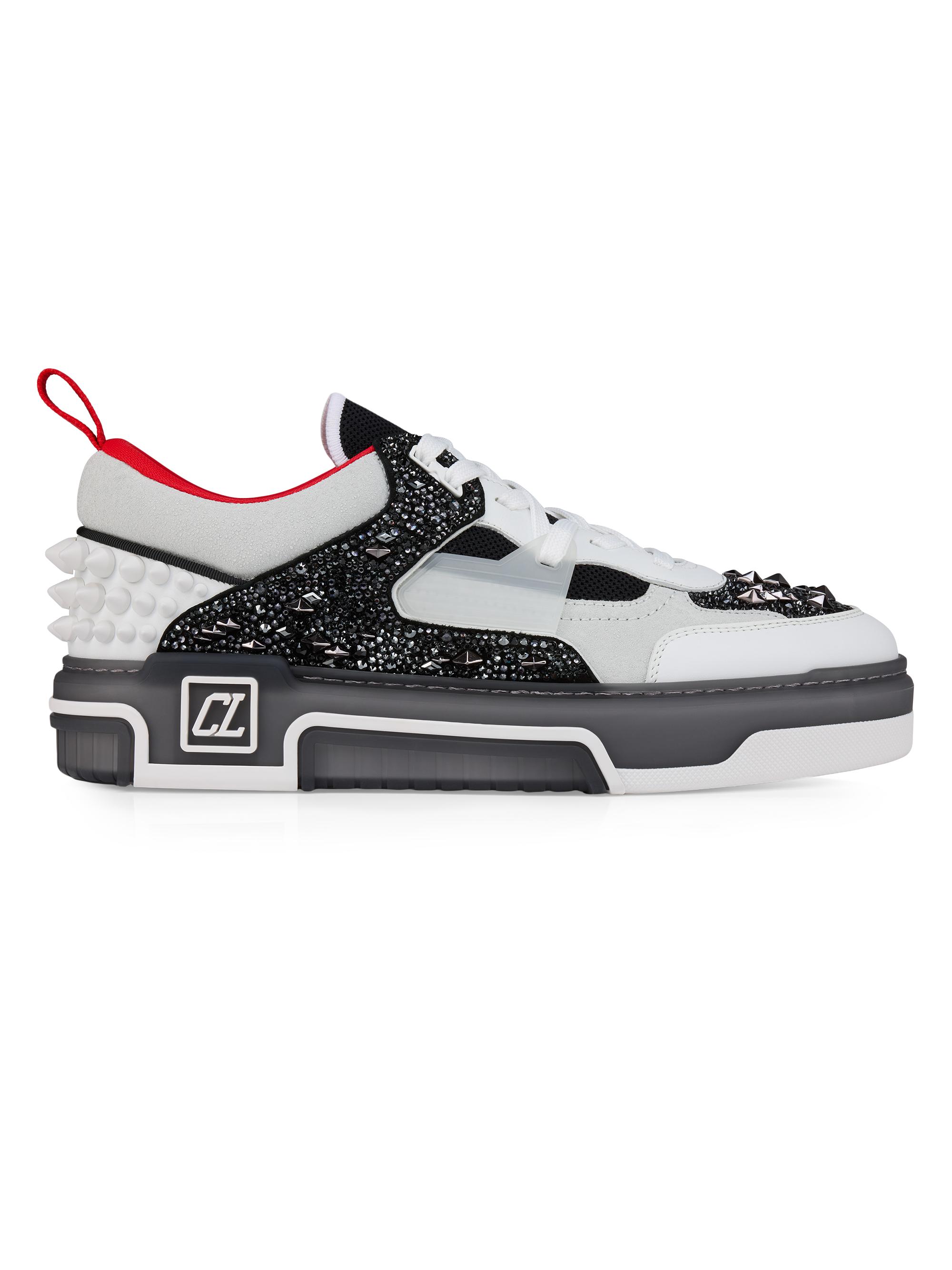 Christian Louboutin Men's Astroloubi Strass Eternity Sneakers - White Black