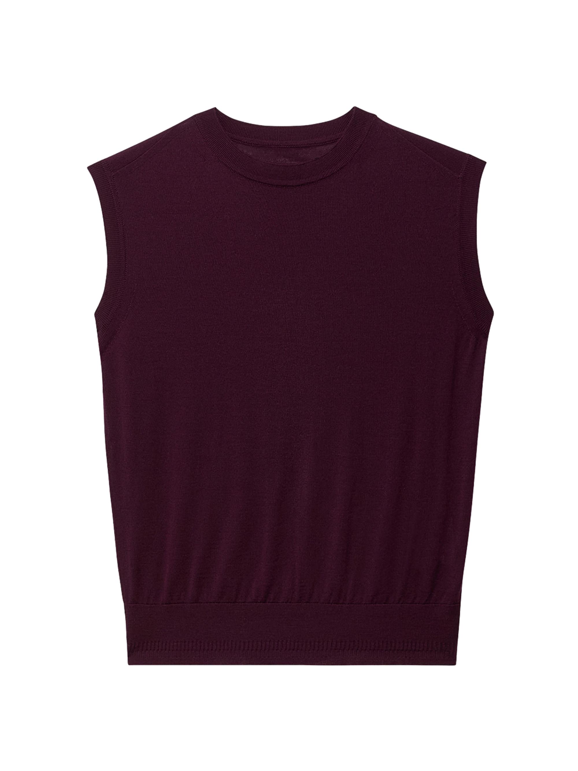 Another Tomorrow Women's Featherweight Shell Sweater - Plum
