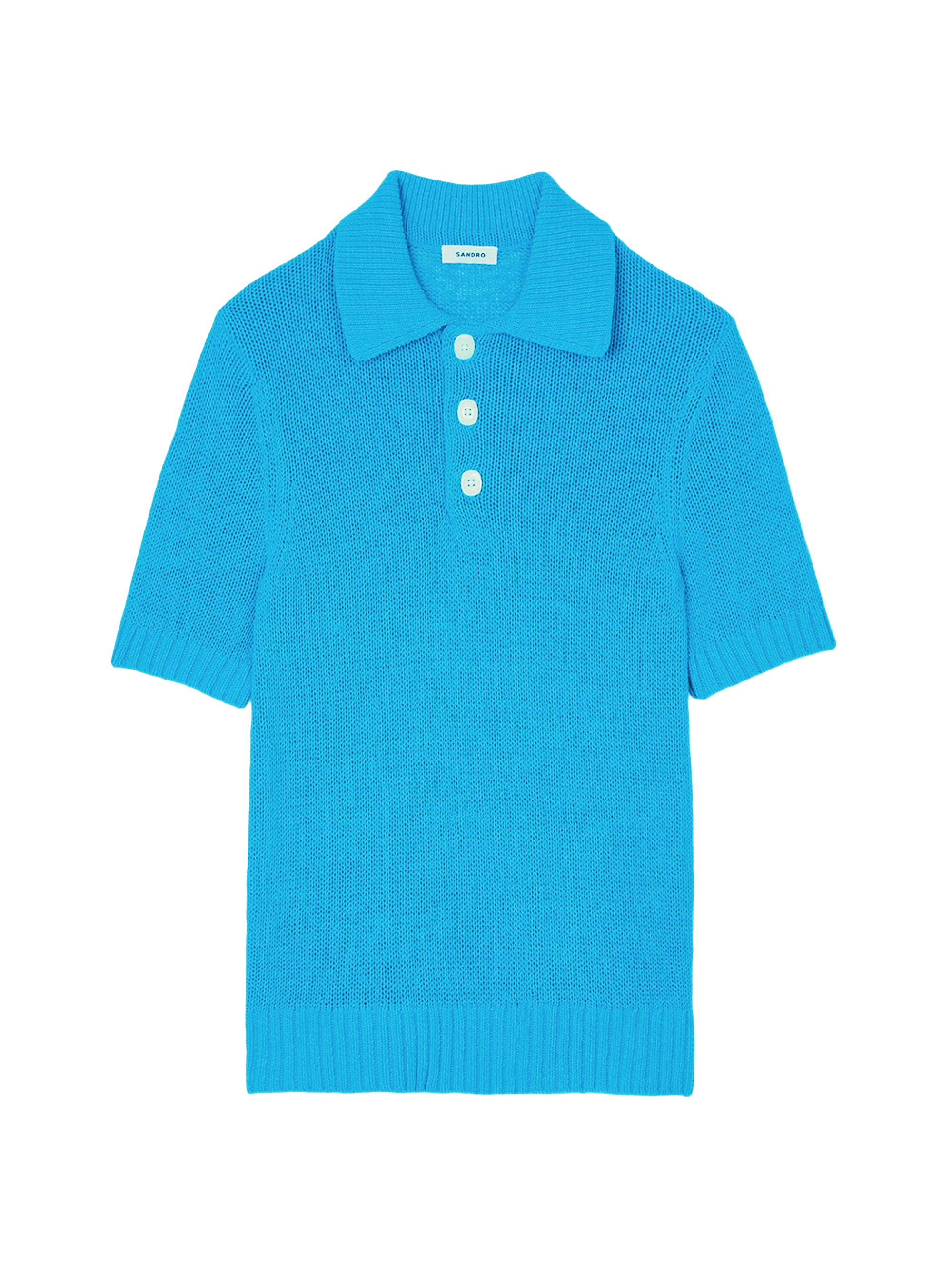 Sandro Men's Knit Polo Shirt - Azur