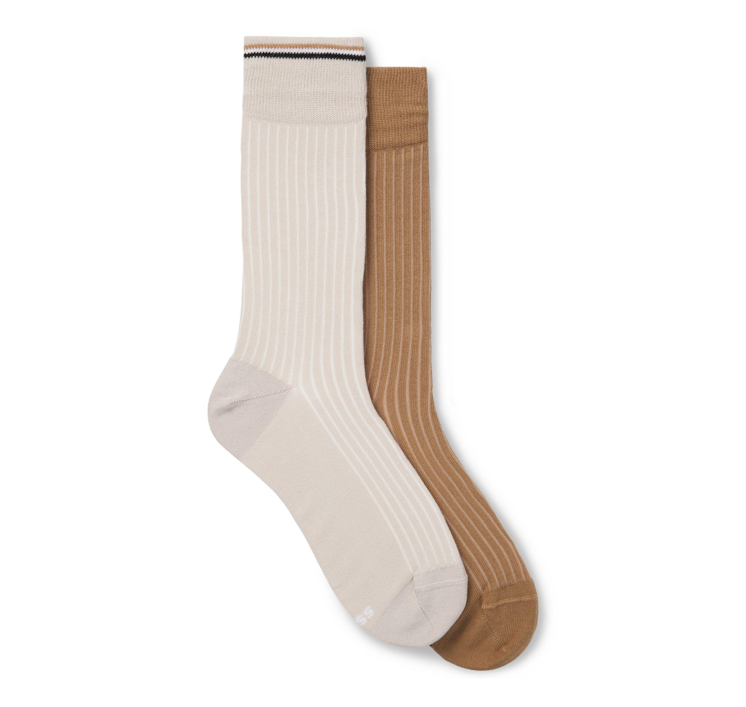 BOSS Men's Two-Pack of Regular-Length Socks - Light Beige