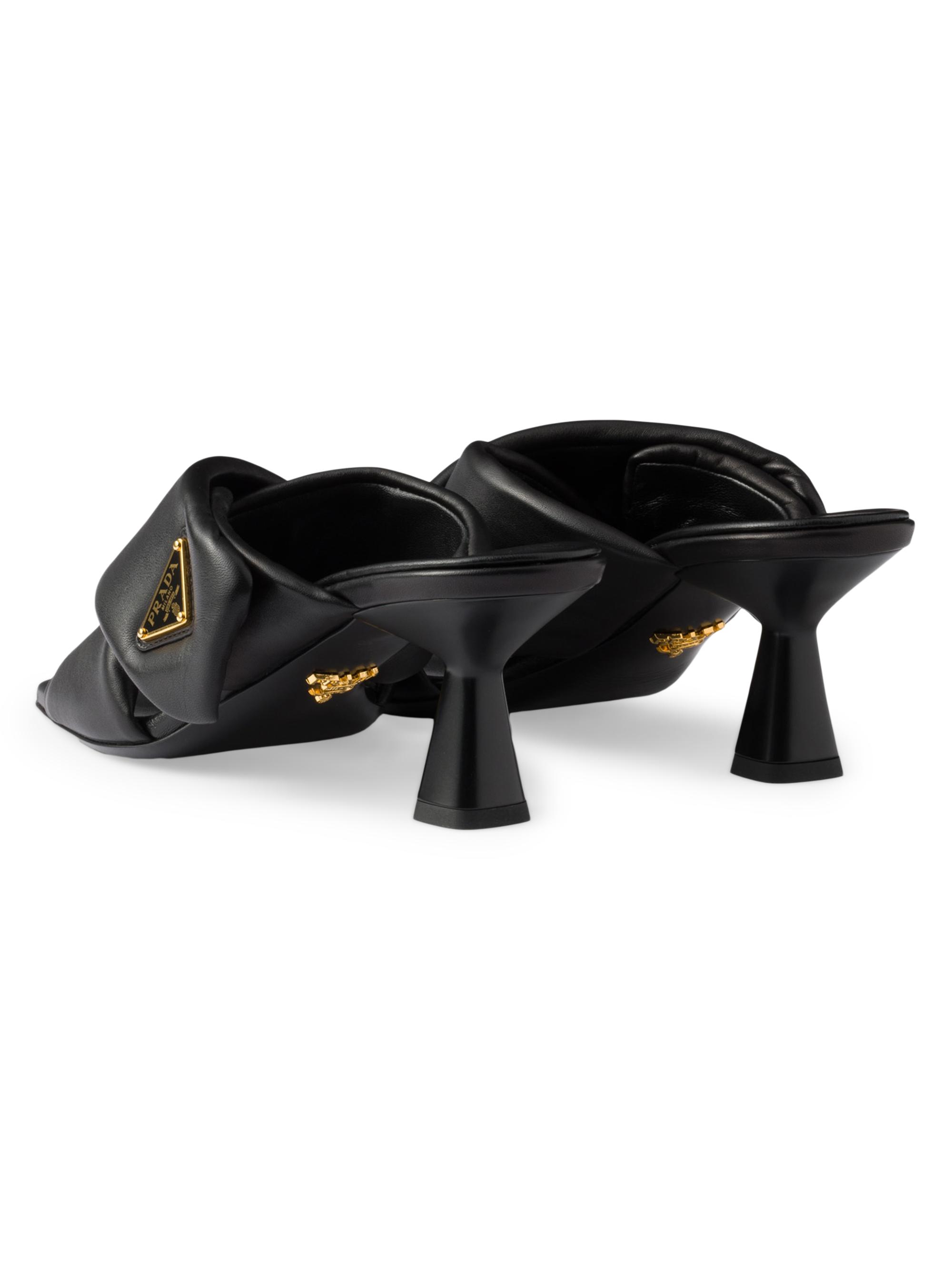 PRADAノベルティー レザー サンダル Prada Padded 65MM Nappa Leather Sandals | Saks Fifth Avenue