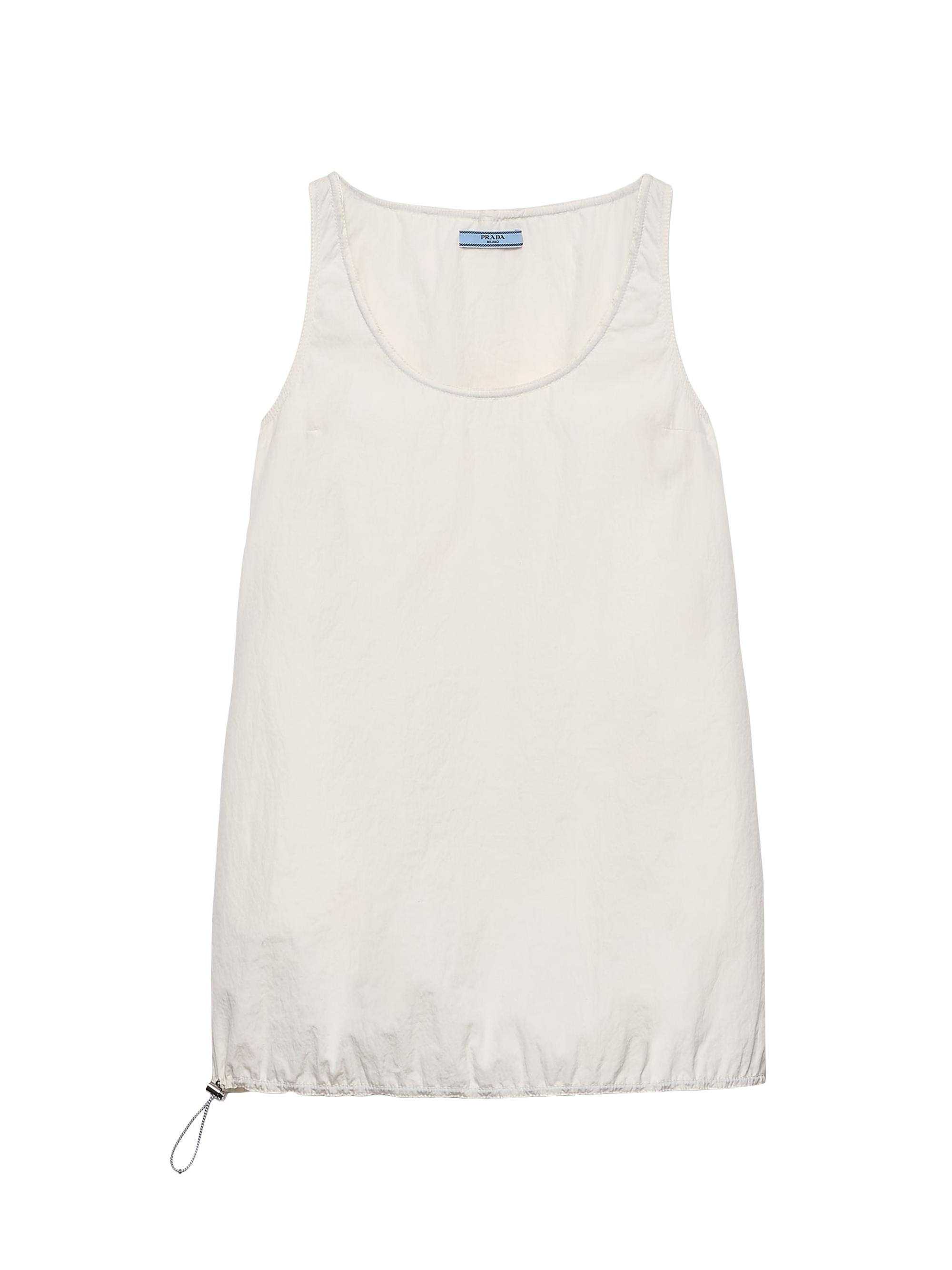 Prada Women's Sleeveless Technical Pongé Mini-Dress - White - Women's Clothing