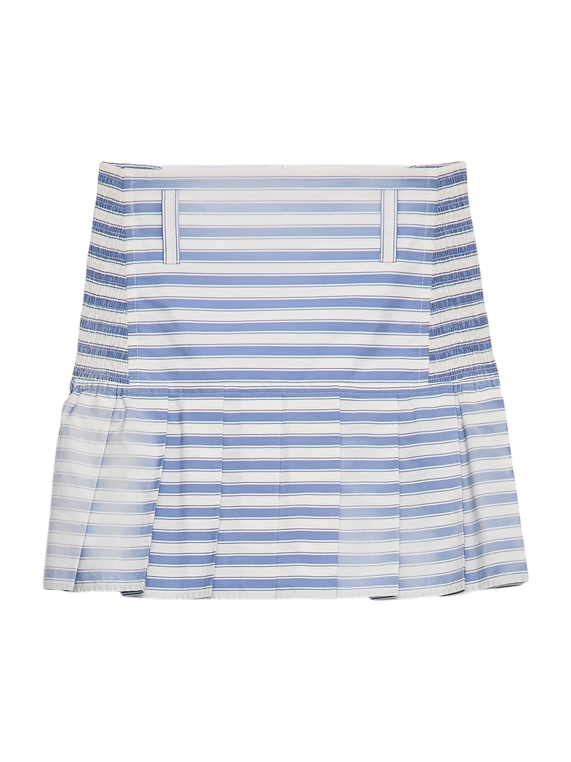 Prada Women's Striped Poplin Miniskirt - Blue