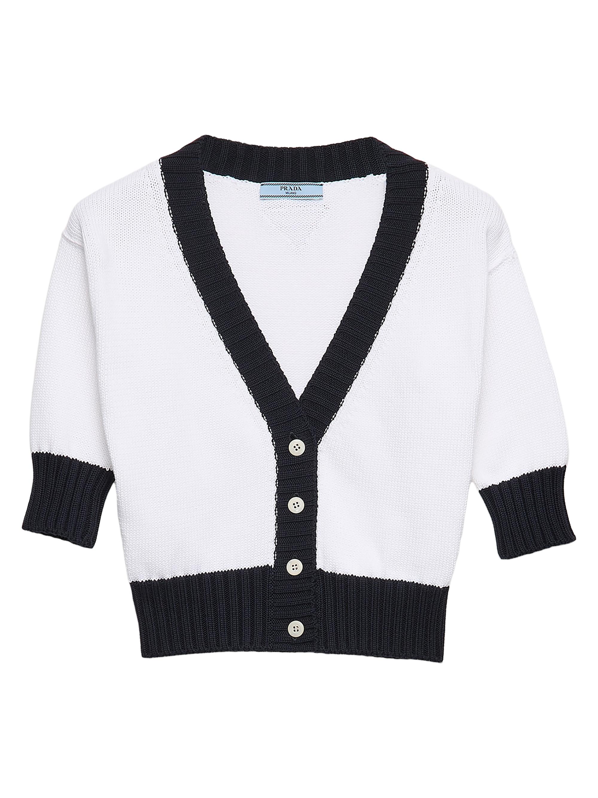 トップス PRADA - knit cardigan Prada Cropped Cotton Cardigan | Saks Fifth Avenue