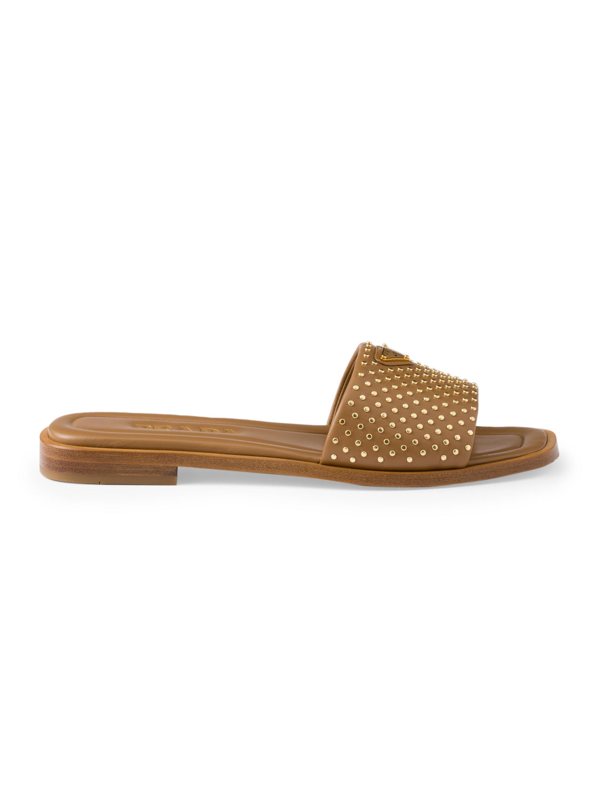 Prada Women's Nappa Leather Slides - Brown