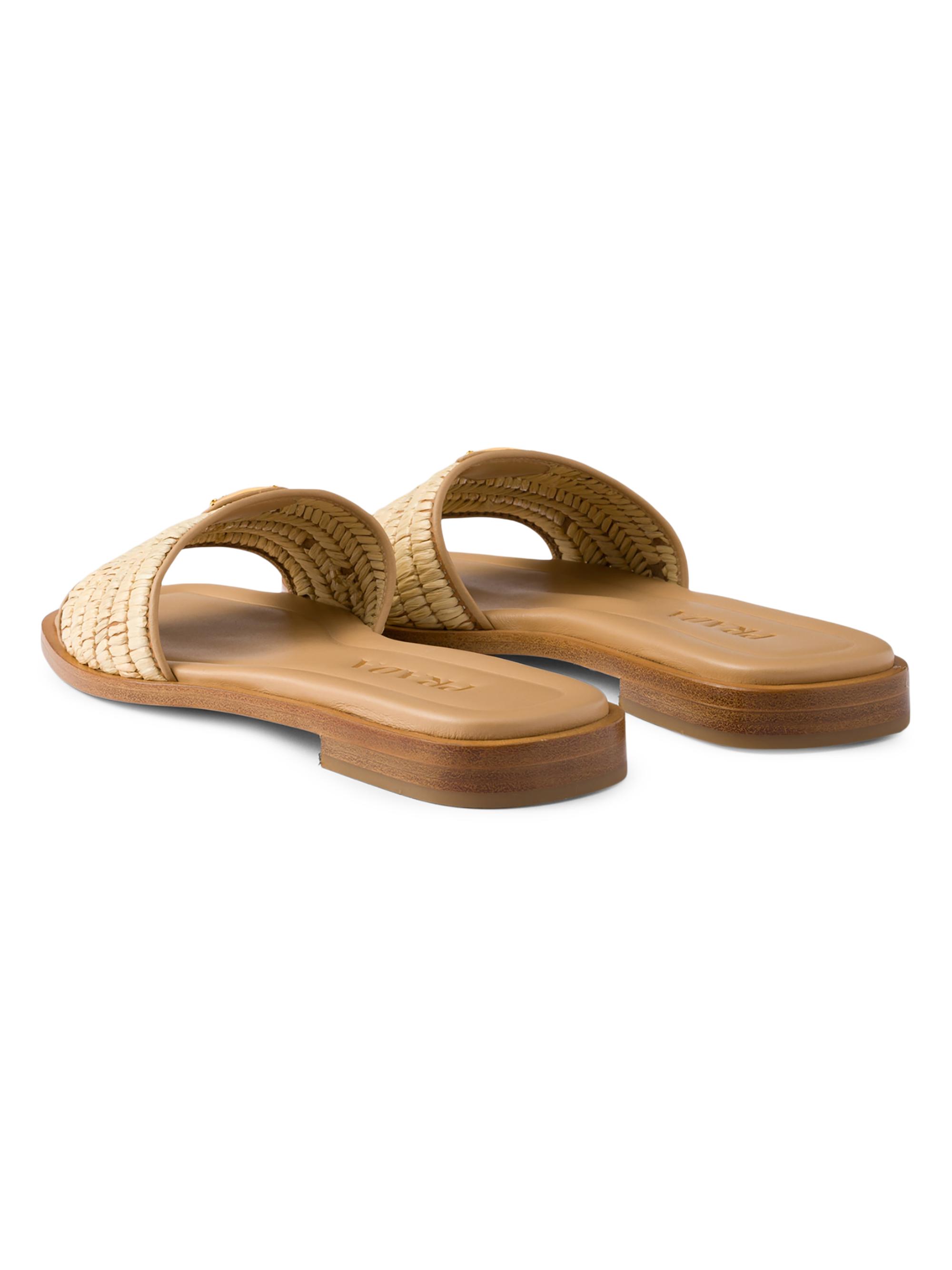 Leather Slides with Crochet Details