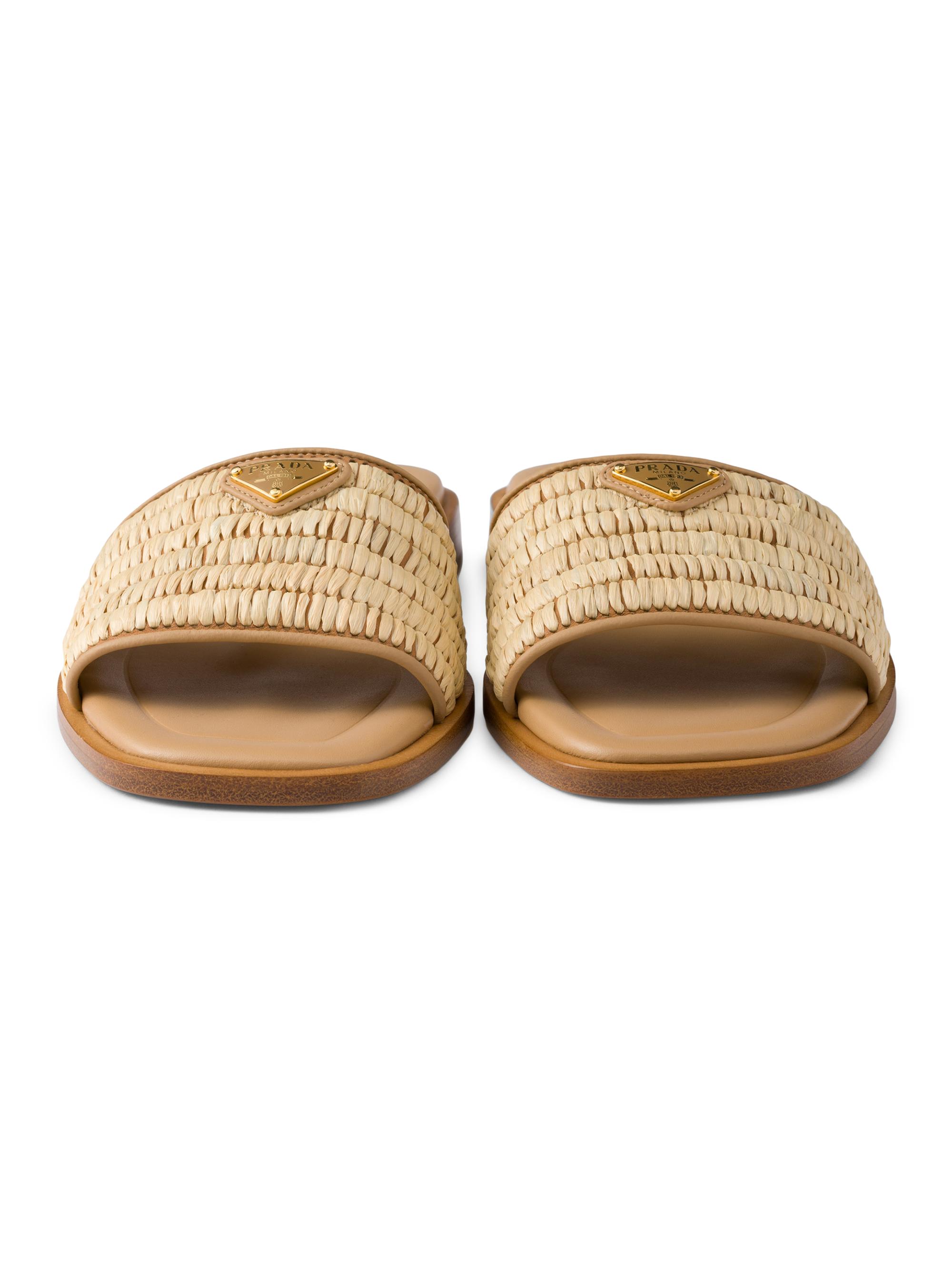 Leather Slides with Crochet Details