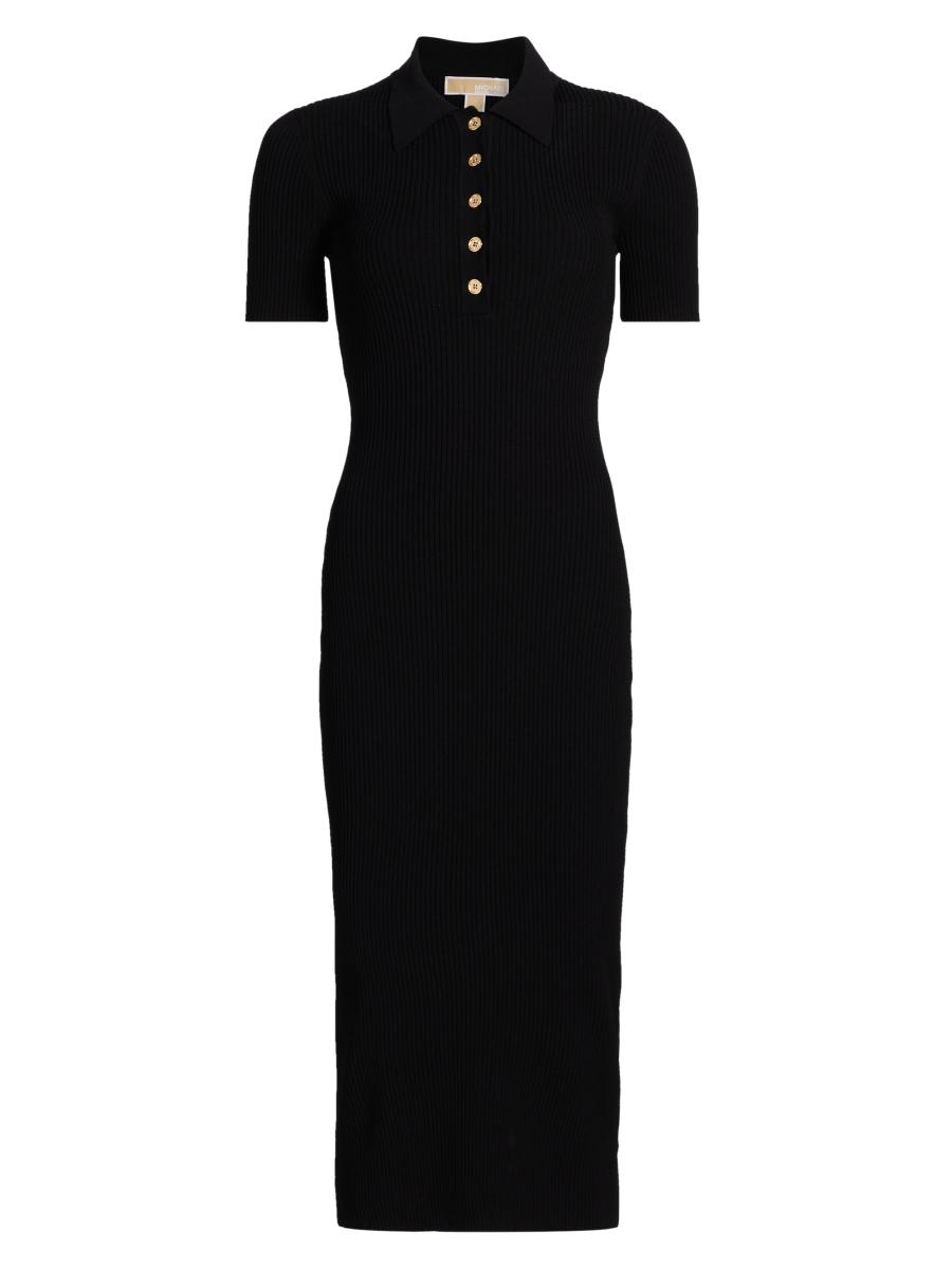 polo collar rib knit midi dress MICHAEL Michael Kors Core Polo Rib-Knit Midi-Dress